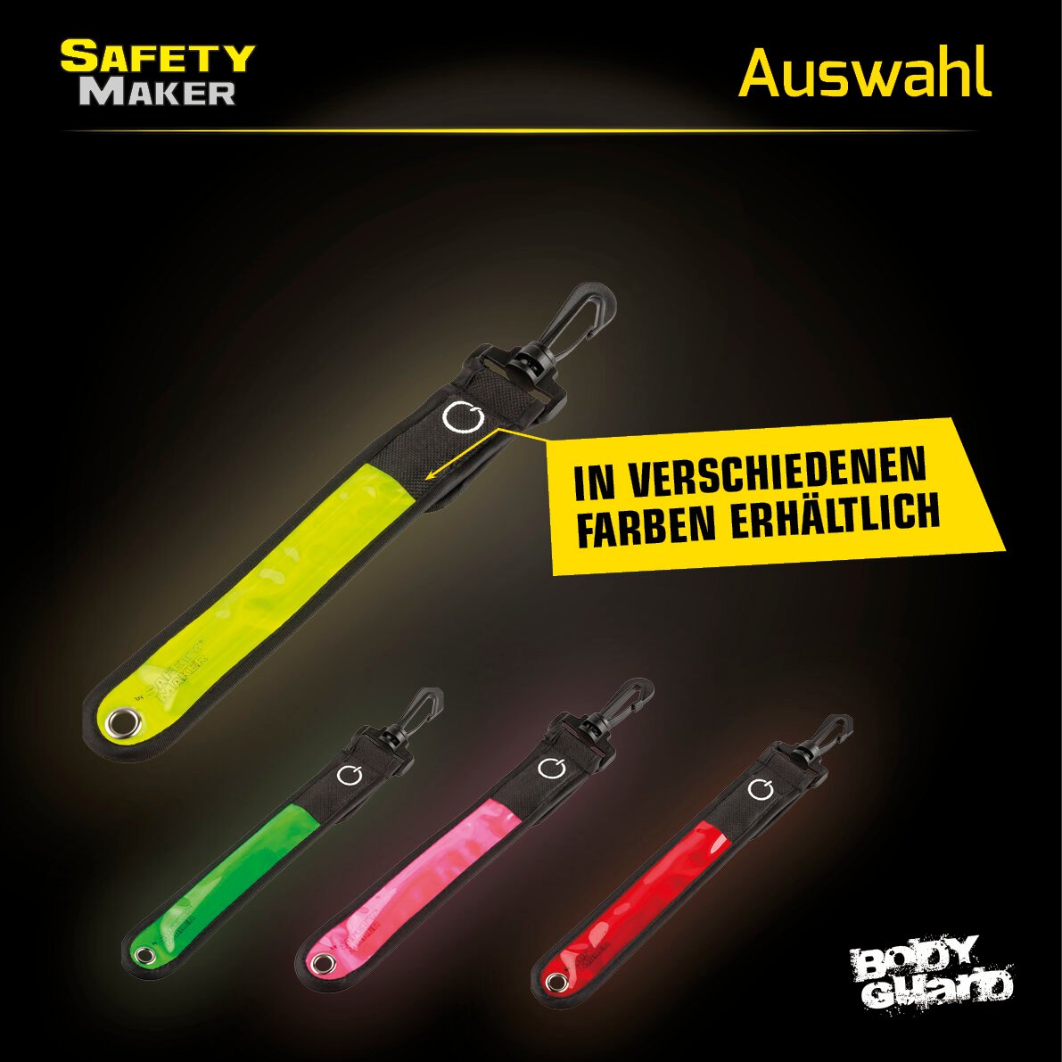 Twinkle LED Anhänger, Sicherheitsclip, Blinklicht gelb