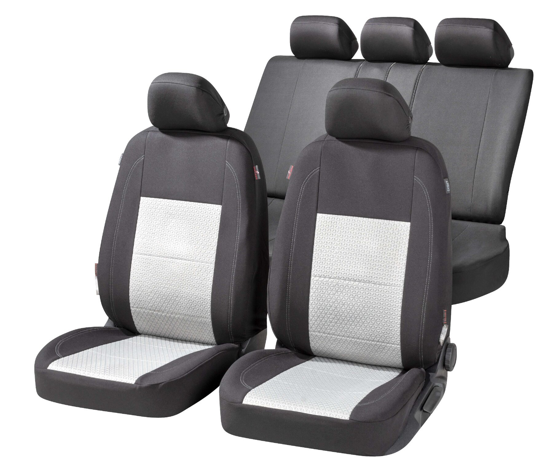 ZIPP IT Premium Car seat covers Avignon complete set with zip-system black/silver