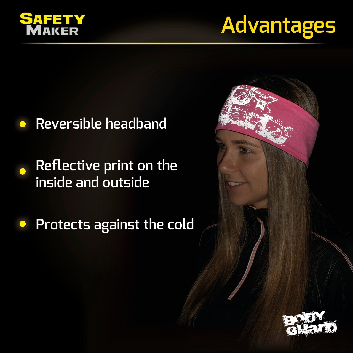 Reversible headband pink-silver