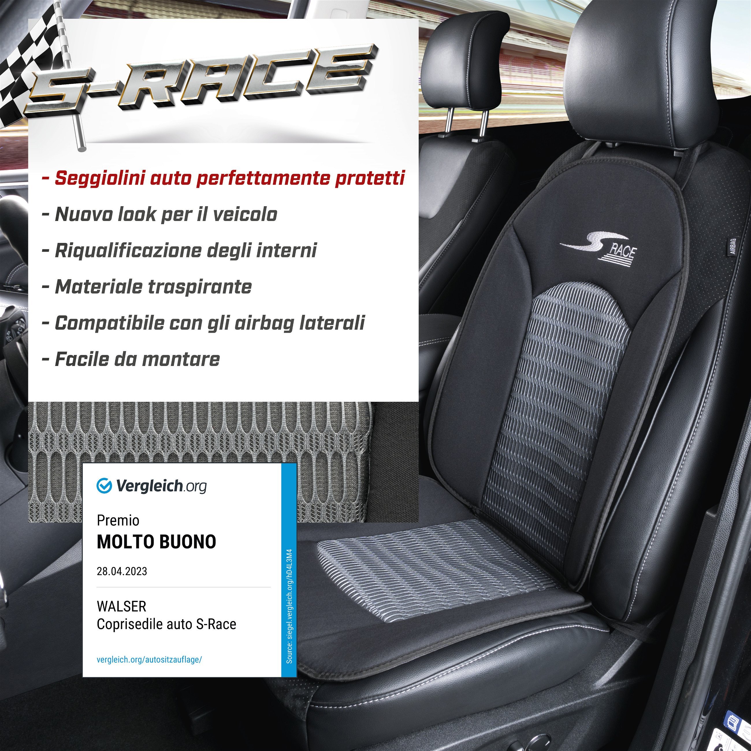 Coprisedili auto S-Race antracite
