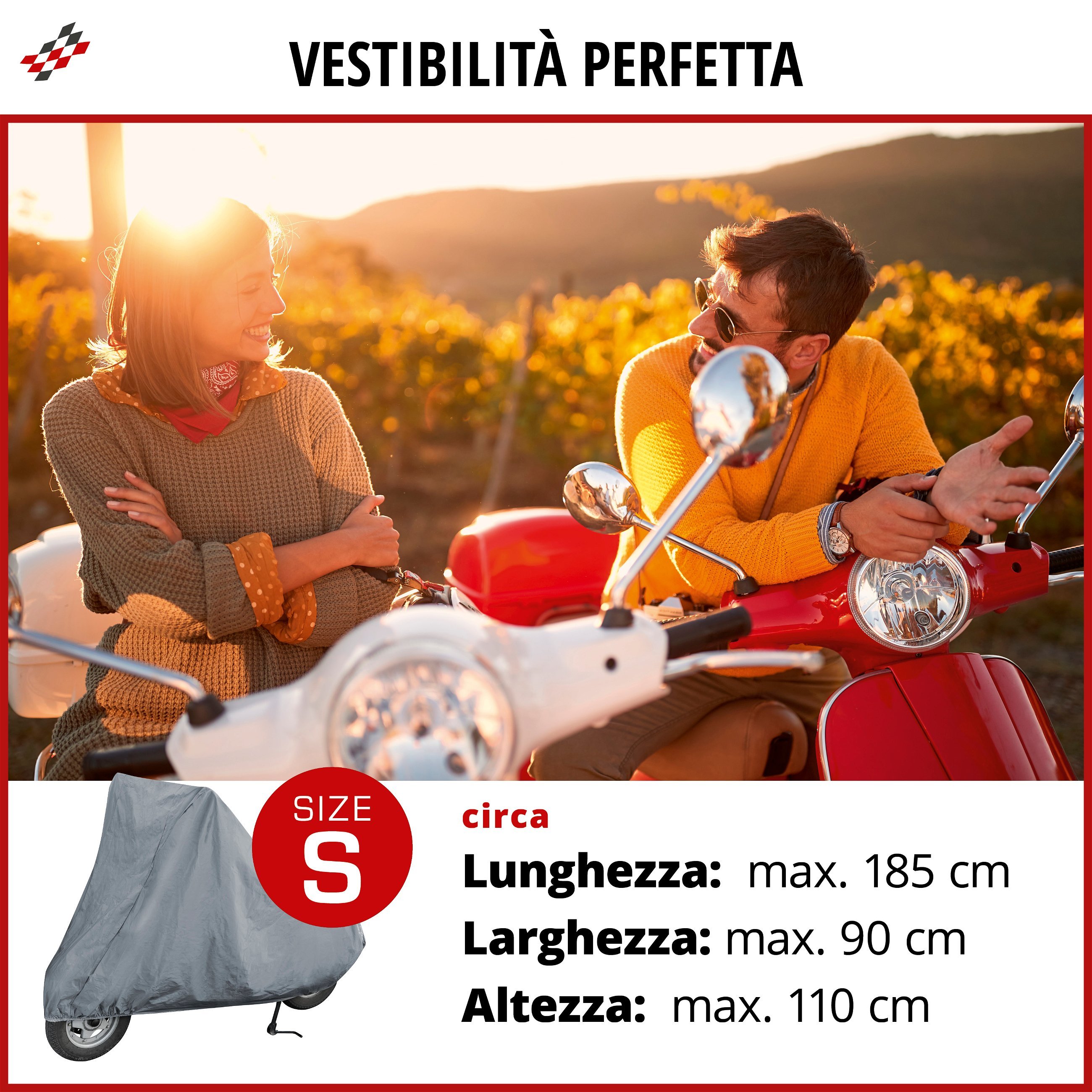 Garage per motociclette Dimensioni scooter S PVC - 185 x 90 x 110 cm grigio