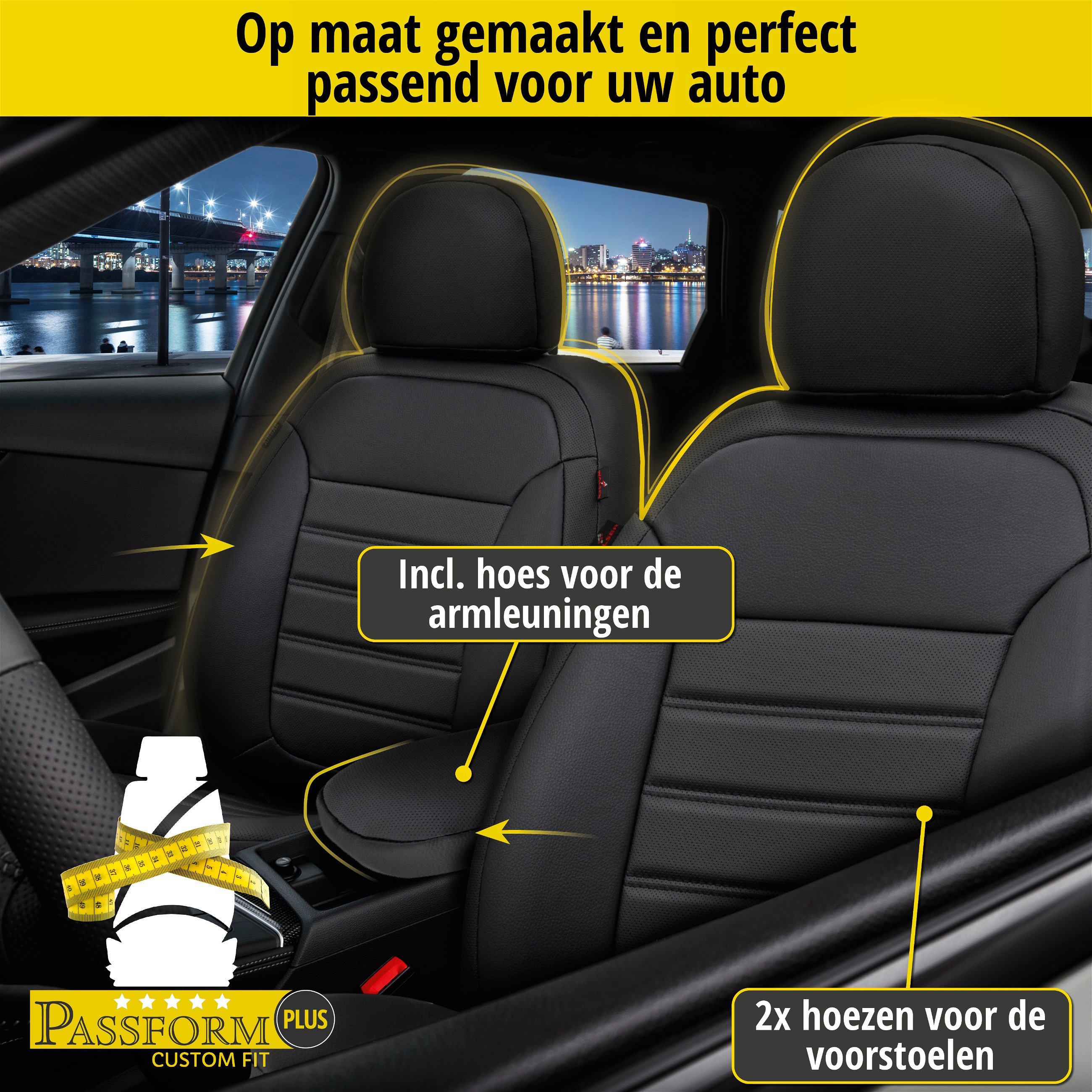 Auto stoelbekleding Robusto geschikt voor Toyota Auris (E15) 10/2006-09/2012, 2 enkele zetelhoezen voor standard zetels