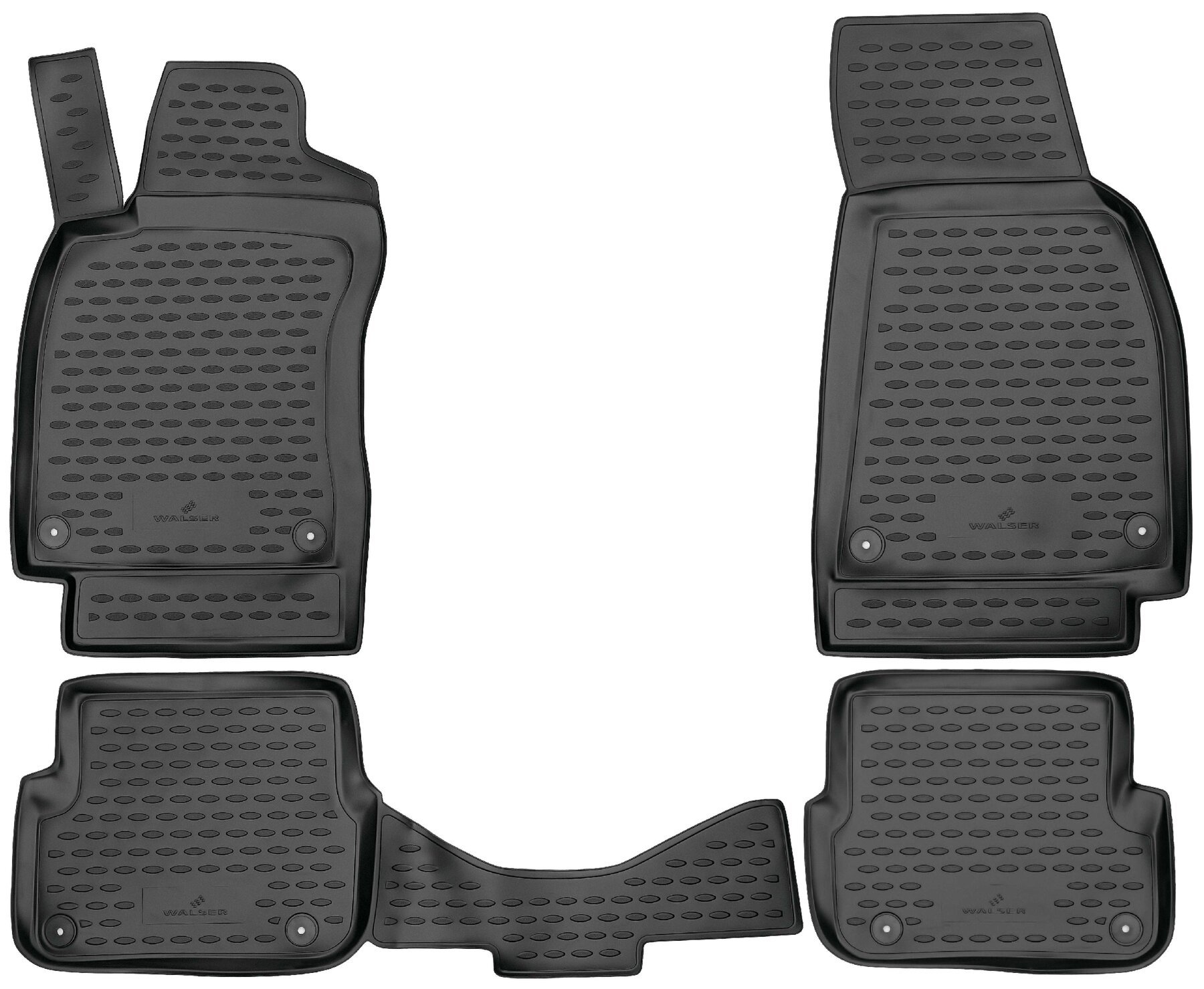 Tappetini in gomma per auto su misura XTR per Audi A6, 04/2004 - 08/2011, A6 Avant, 11/2004 - 08/2011, A6 Allroad 03/2006 - 08/2011