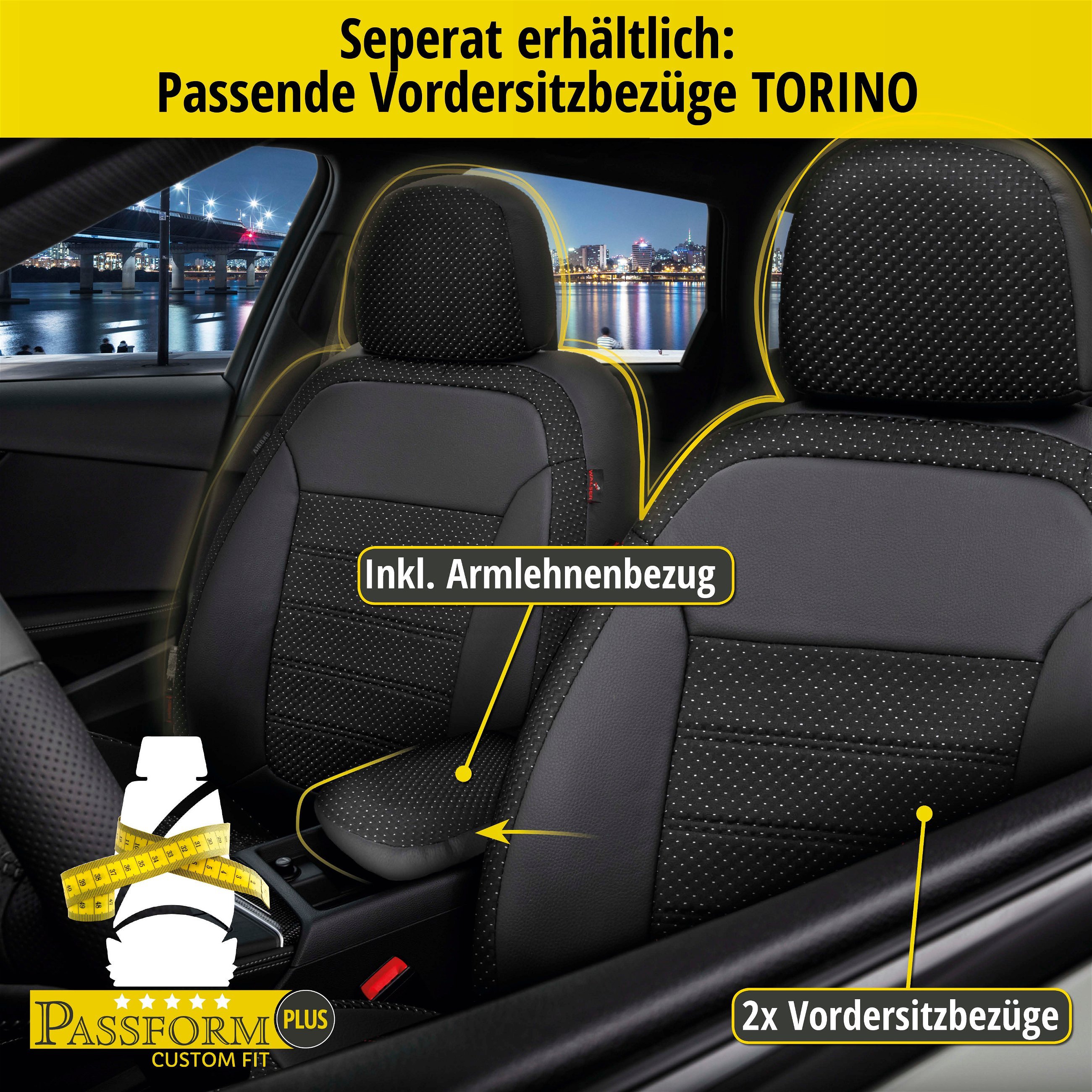 Passform Sitzbezug Torino für Mini Cooper 2013-Heute, 1 Rücksitzbankbezug für Normalsitze
