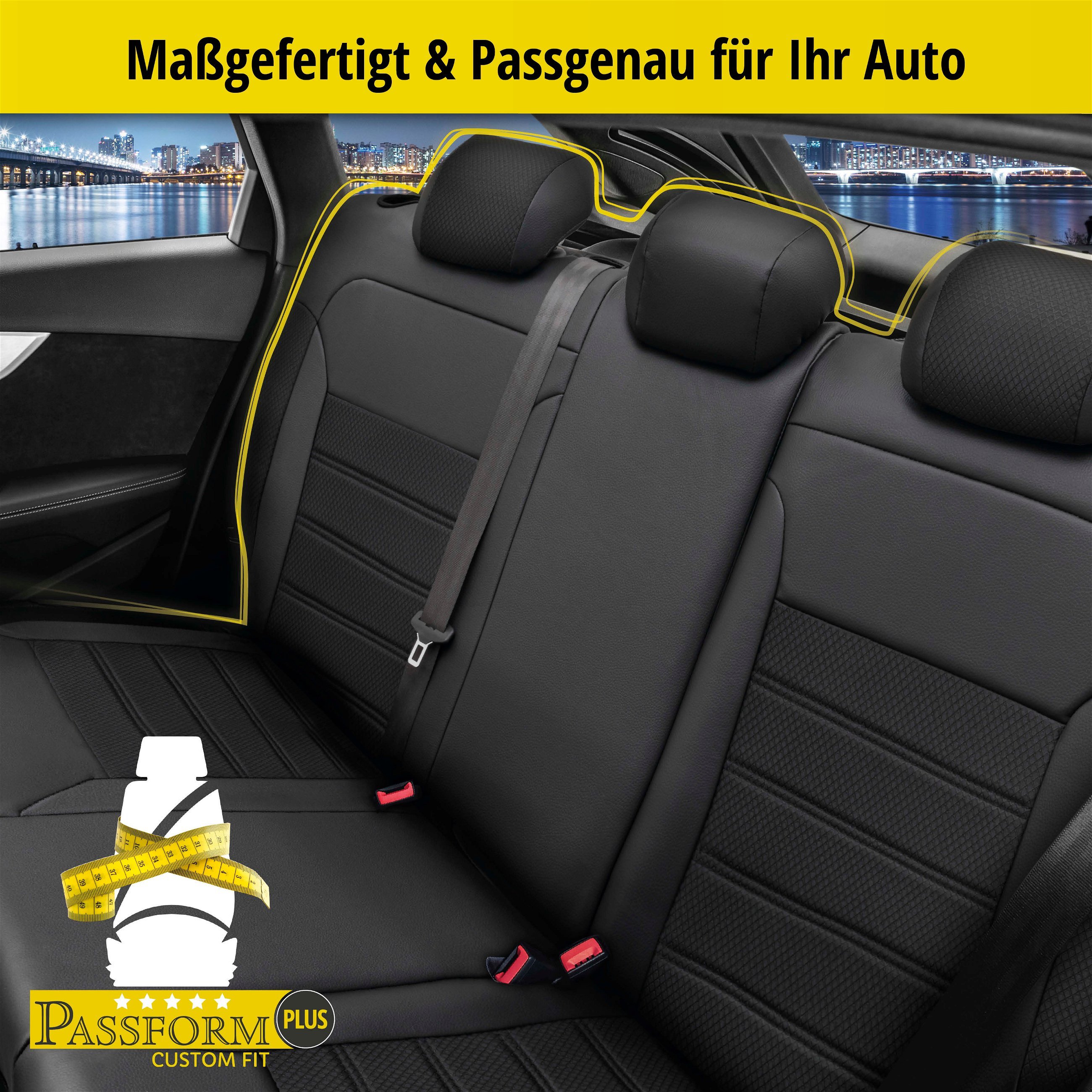 Passform Sitzbezug Aversa für Fiat 500 C (312) 09/2009-Heute, 1 Rücksitzbankbezug für Normalsitze