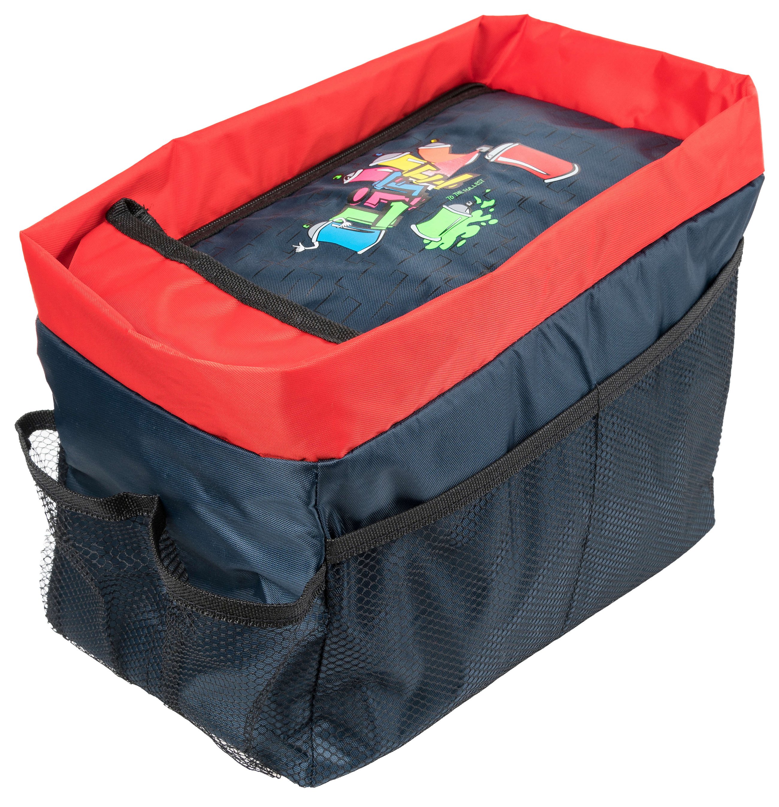 Rear seat organizer Graffiti blue