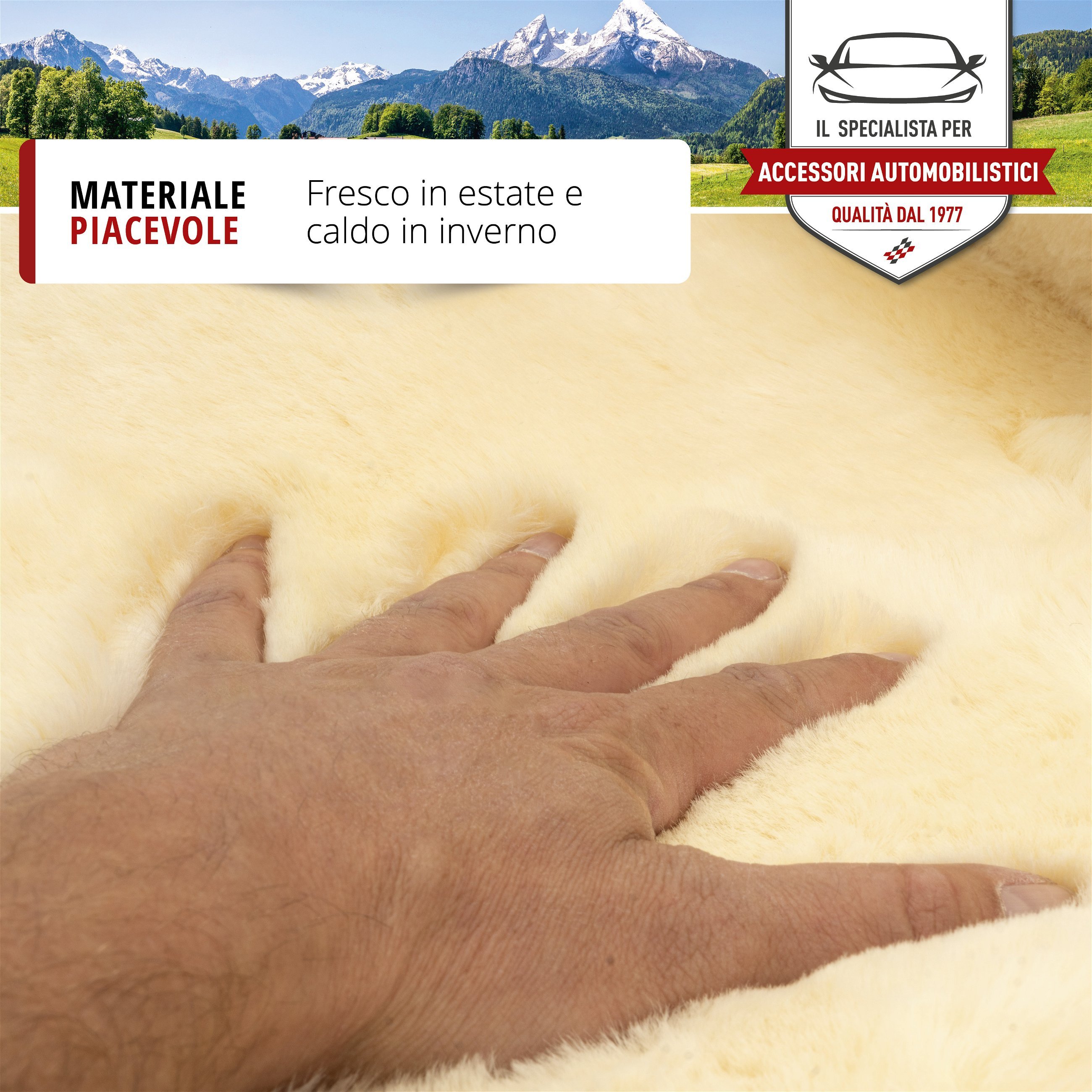 Coprisedili auto Maya in pelle d'agnello beige