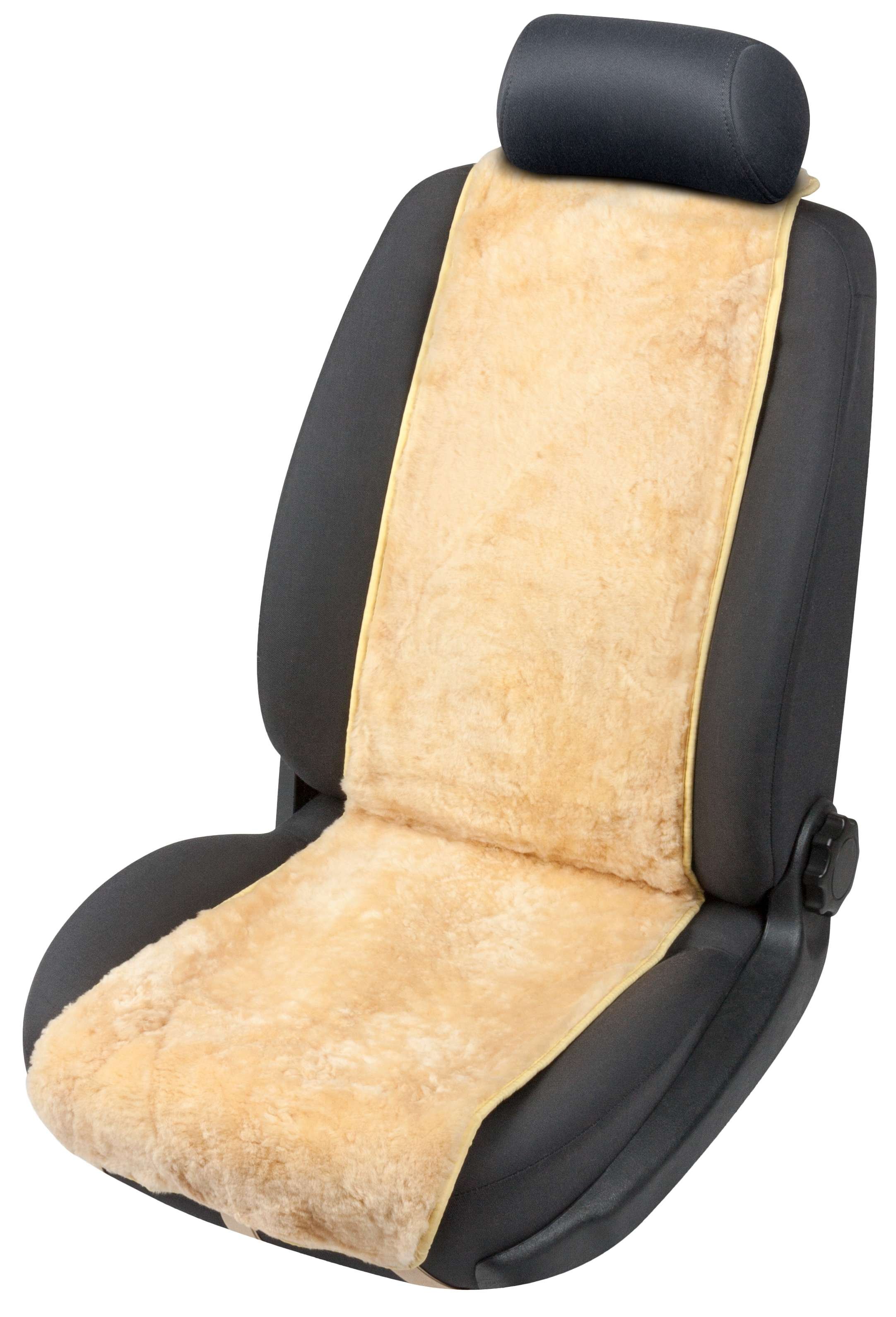 Coprisedili auto in pelle di agnello Cosmo beige 12-14mm altezza pelo, Cuscini di seduta, Coprisedili per autovetture, Coprisedili e cuscini per  auto