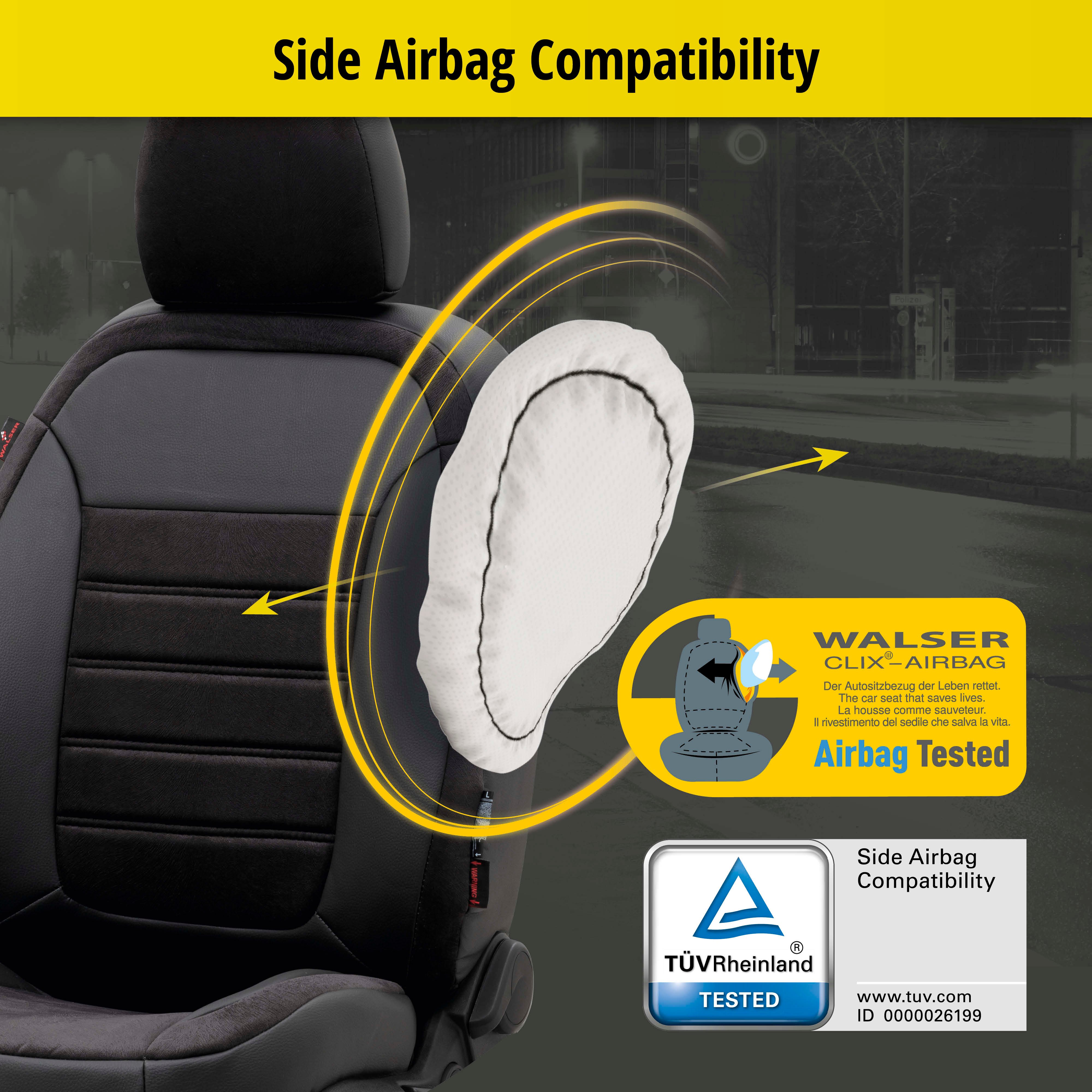 Seat Cover Bari for VW Up 08/2011-Today, 2 single seat cover for highback seats