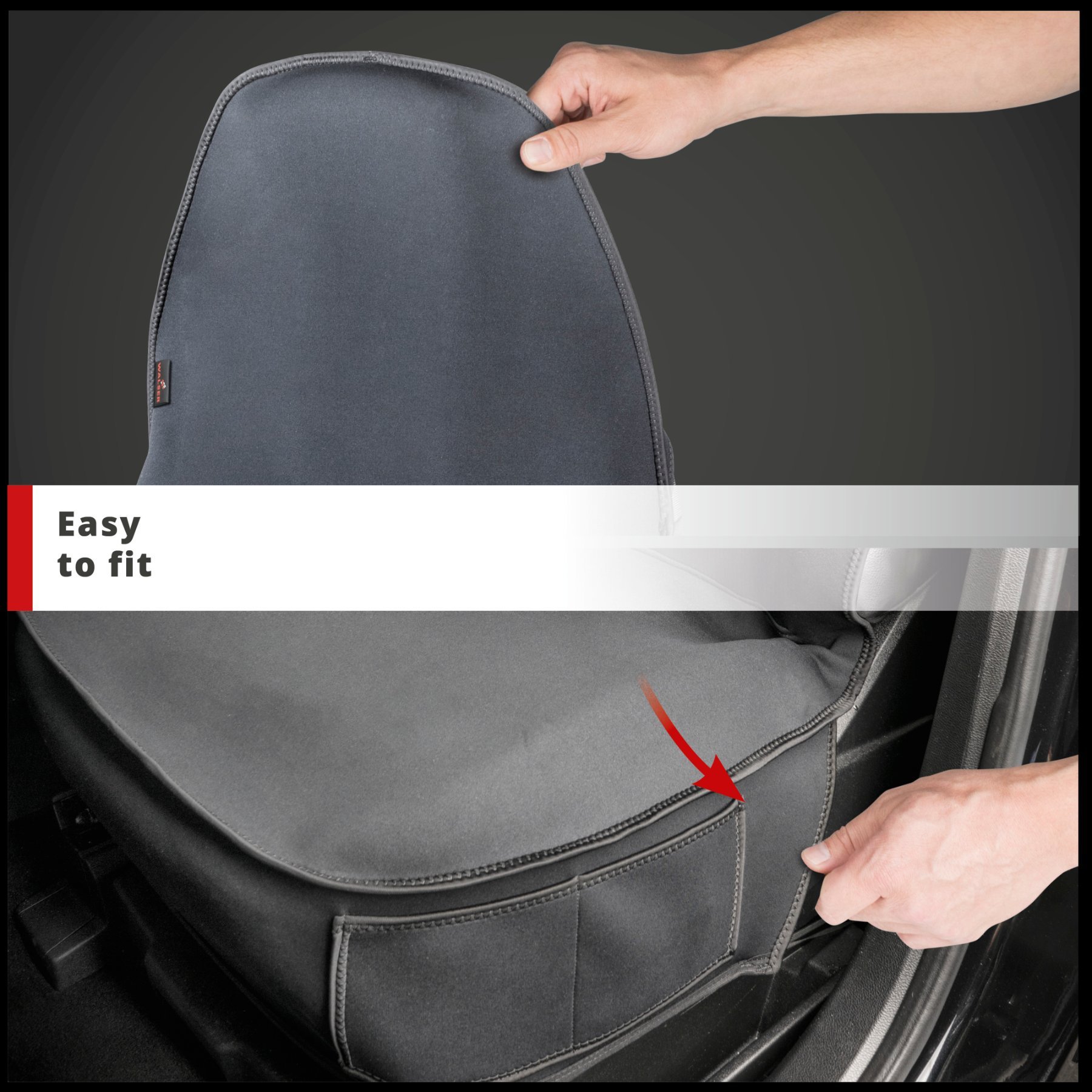 Car seat cover neoprene for front seat, black