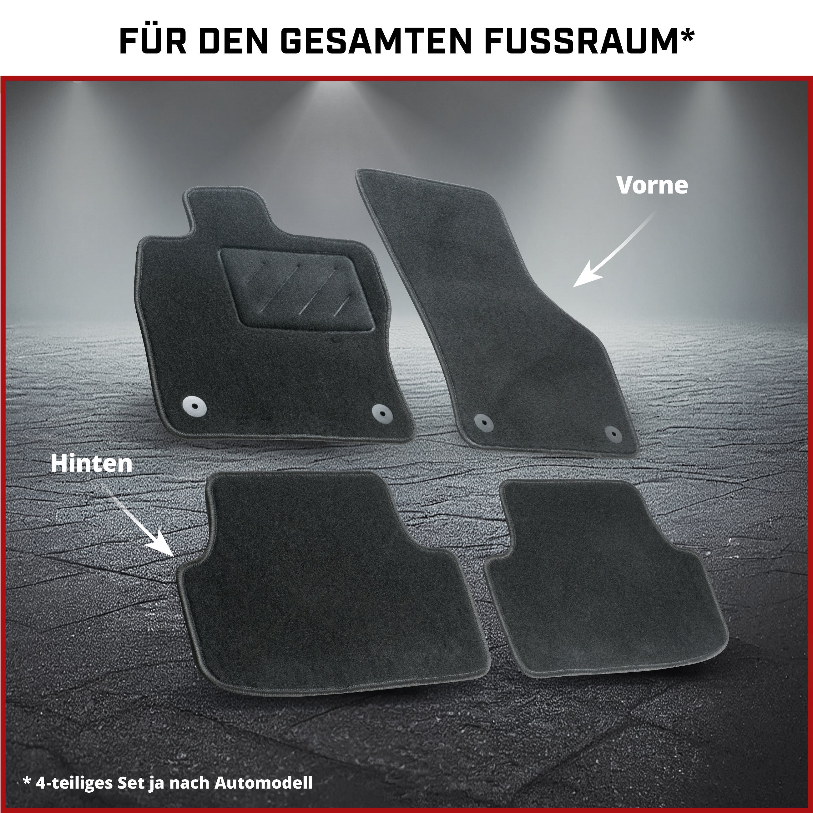 Fußmatten für Toyota Hilux (N1) 05/2015-Heute, Doppelkabine