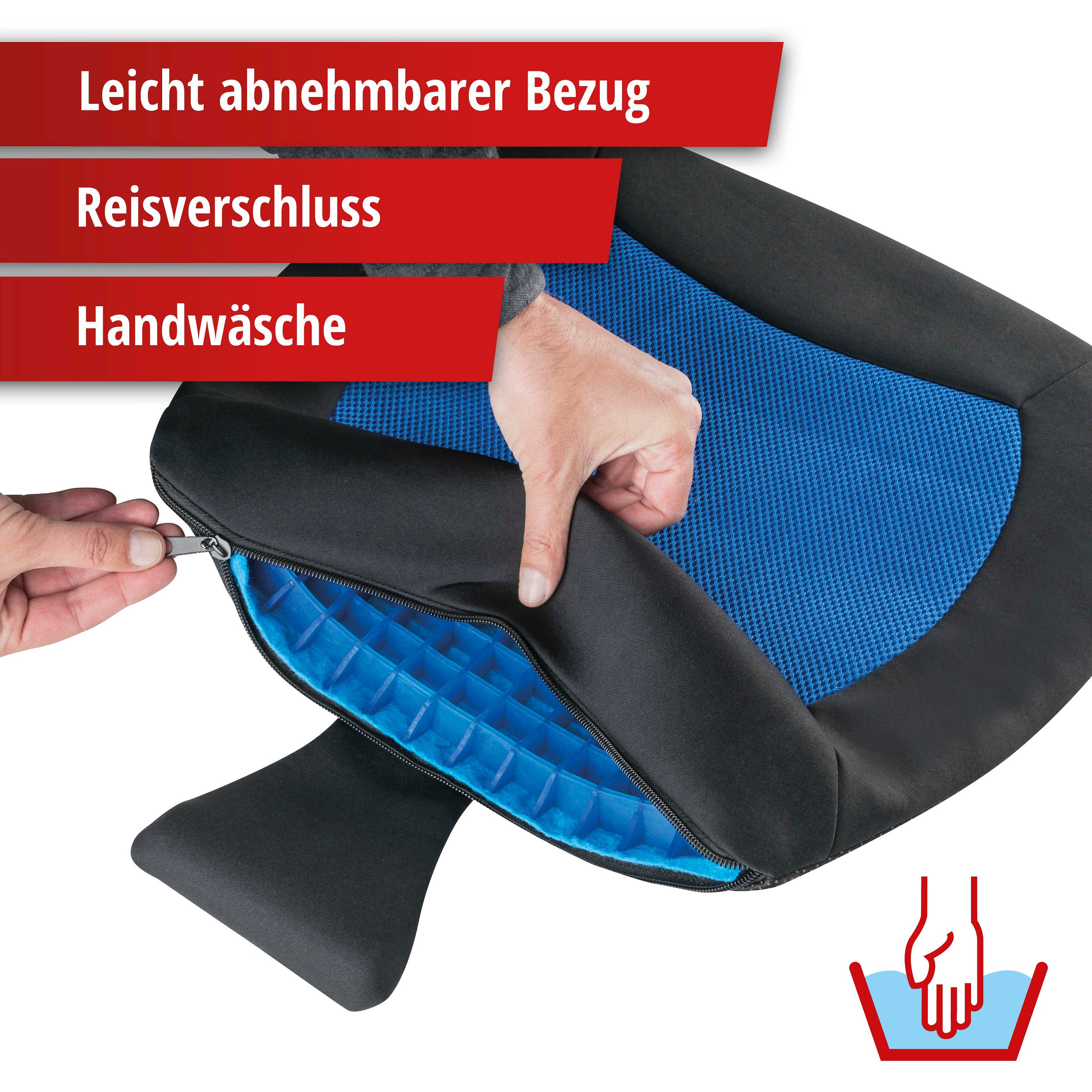 Sitzkissen Cool Touch schwarz-blau