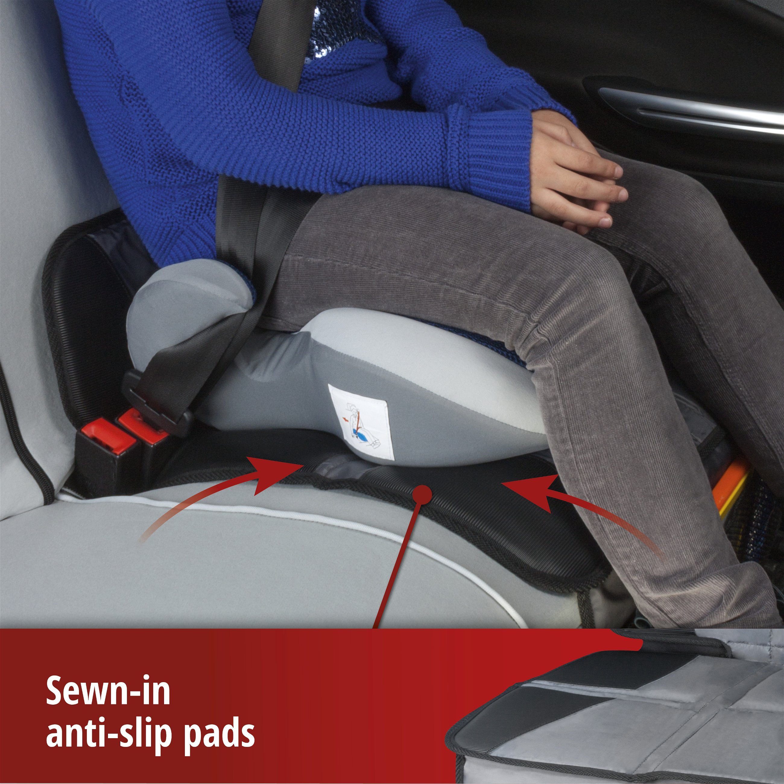 Child seat pad Tidy Fred, protective pad child seat grey/black