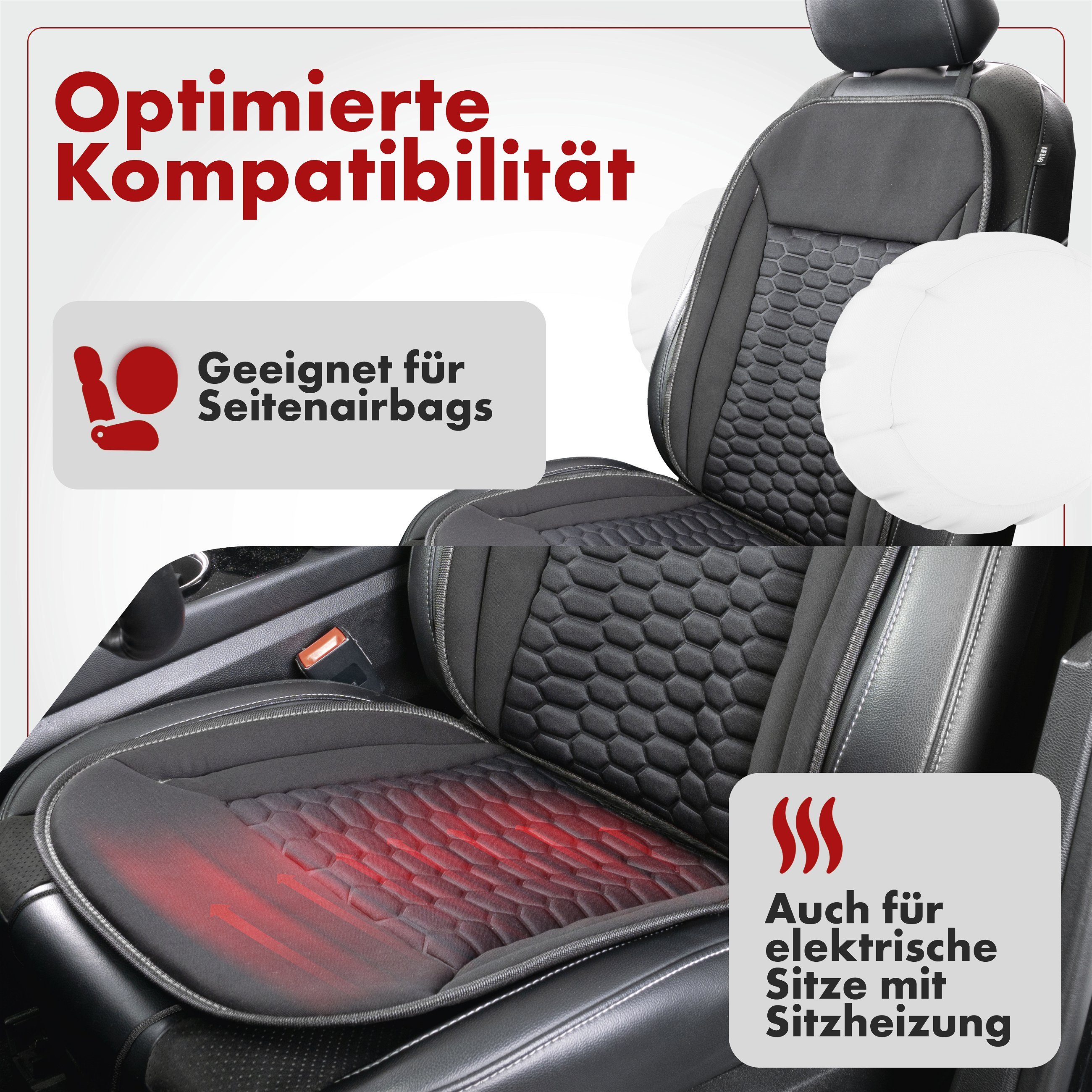 PKW Sitzauflage Valtteri, Auto-Sitzaufleger schwarz/grau