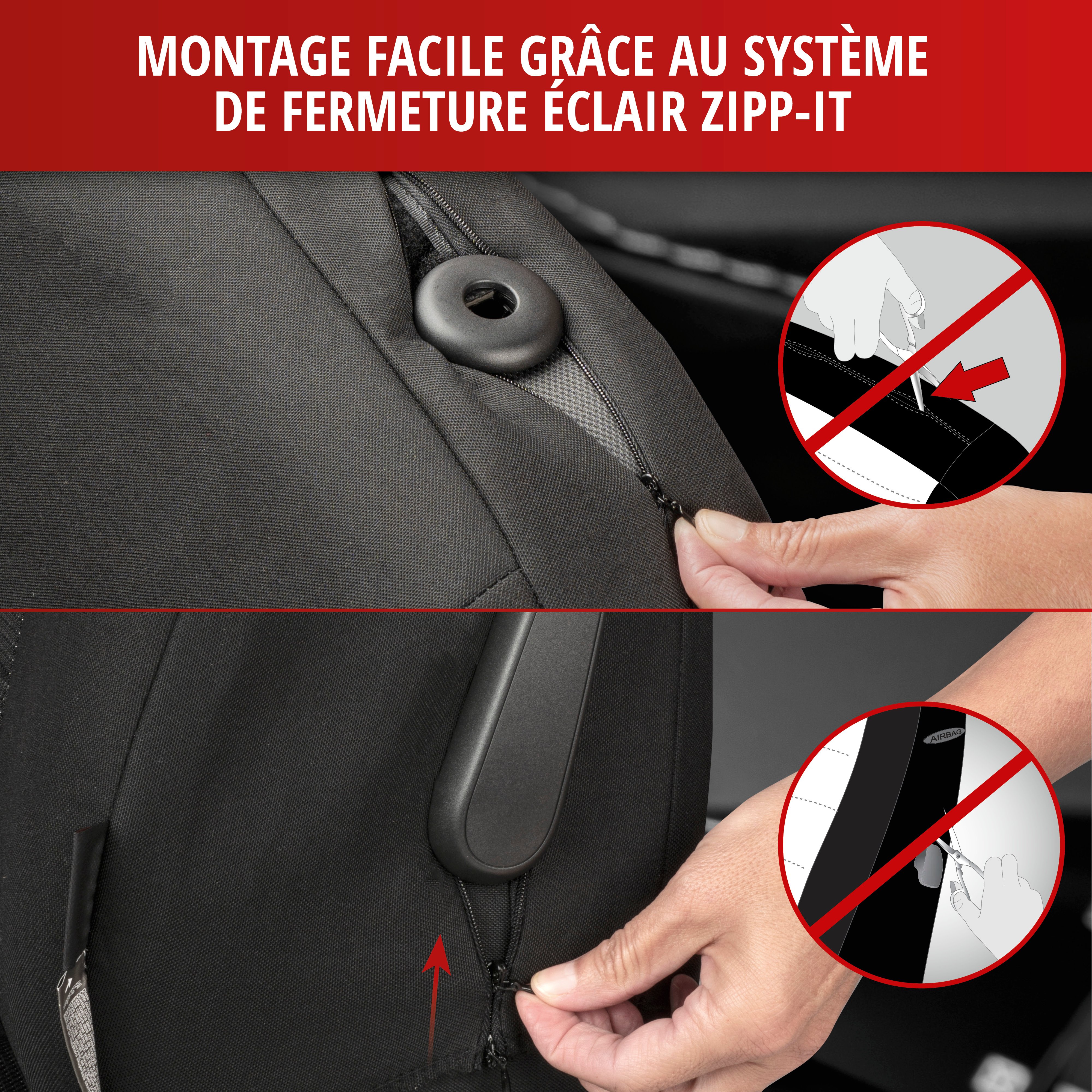 ZIPP IT Premium Inde housses de siège auto avec système de fermeture éclair