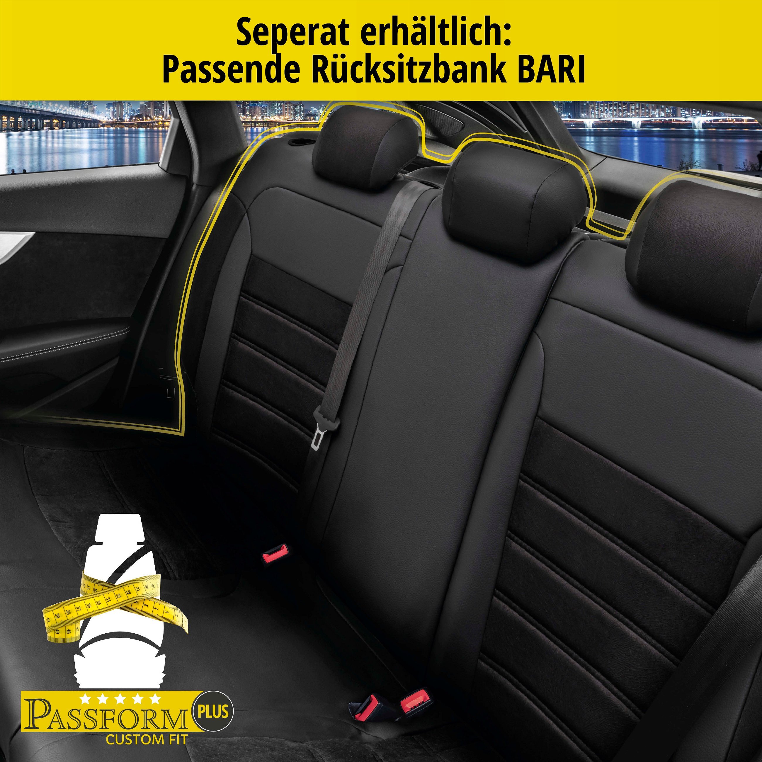 Passform Sitzbezug Bari für Kia Sportage IV (QL, QLE), BJ 09/2015-Heute, 2 Einzelsitzbezüge für Normalsitze