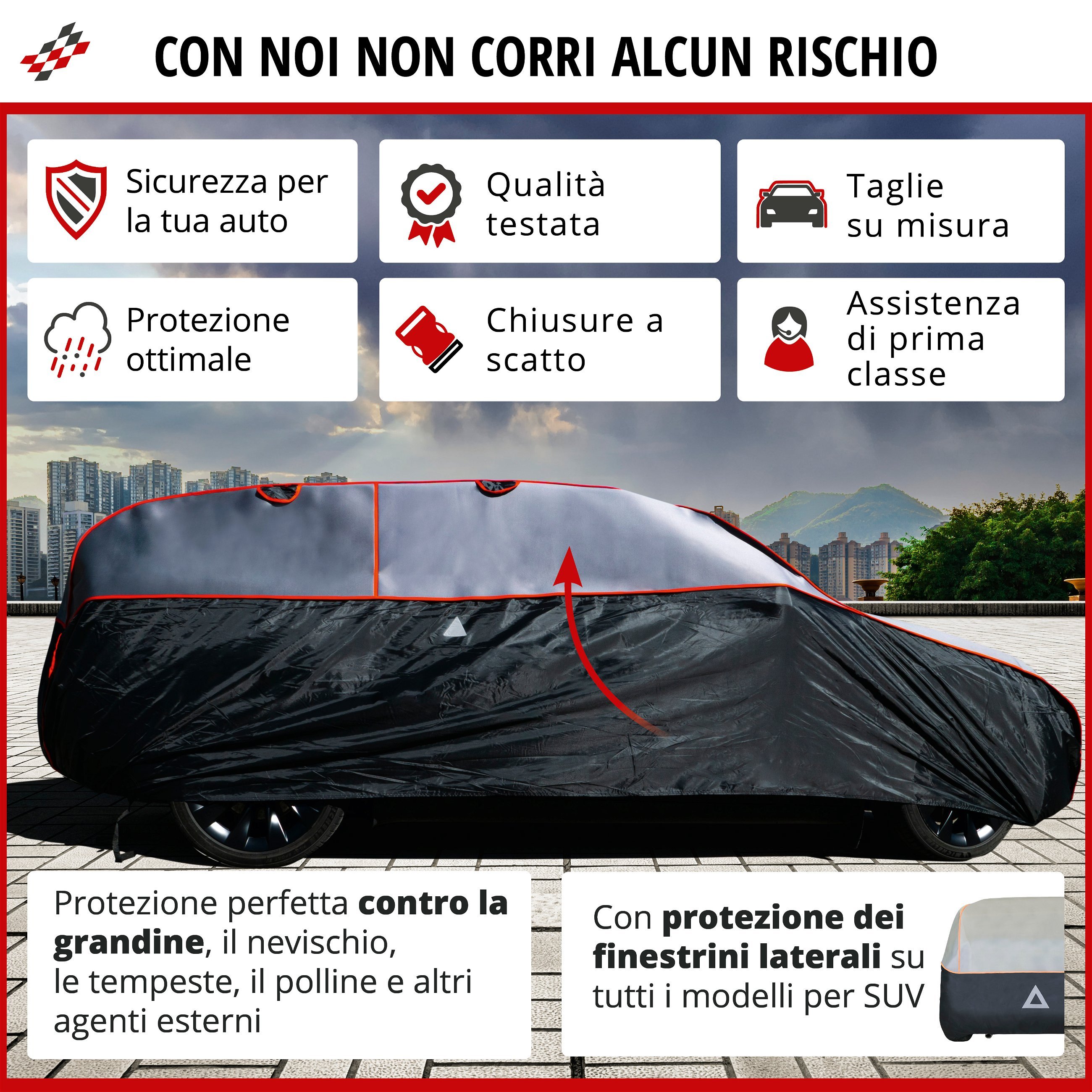 STORM PROTECTOR (XL SUV) - Copriauto telo antigrandine antipioggia antineve  copertura