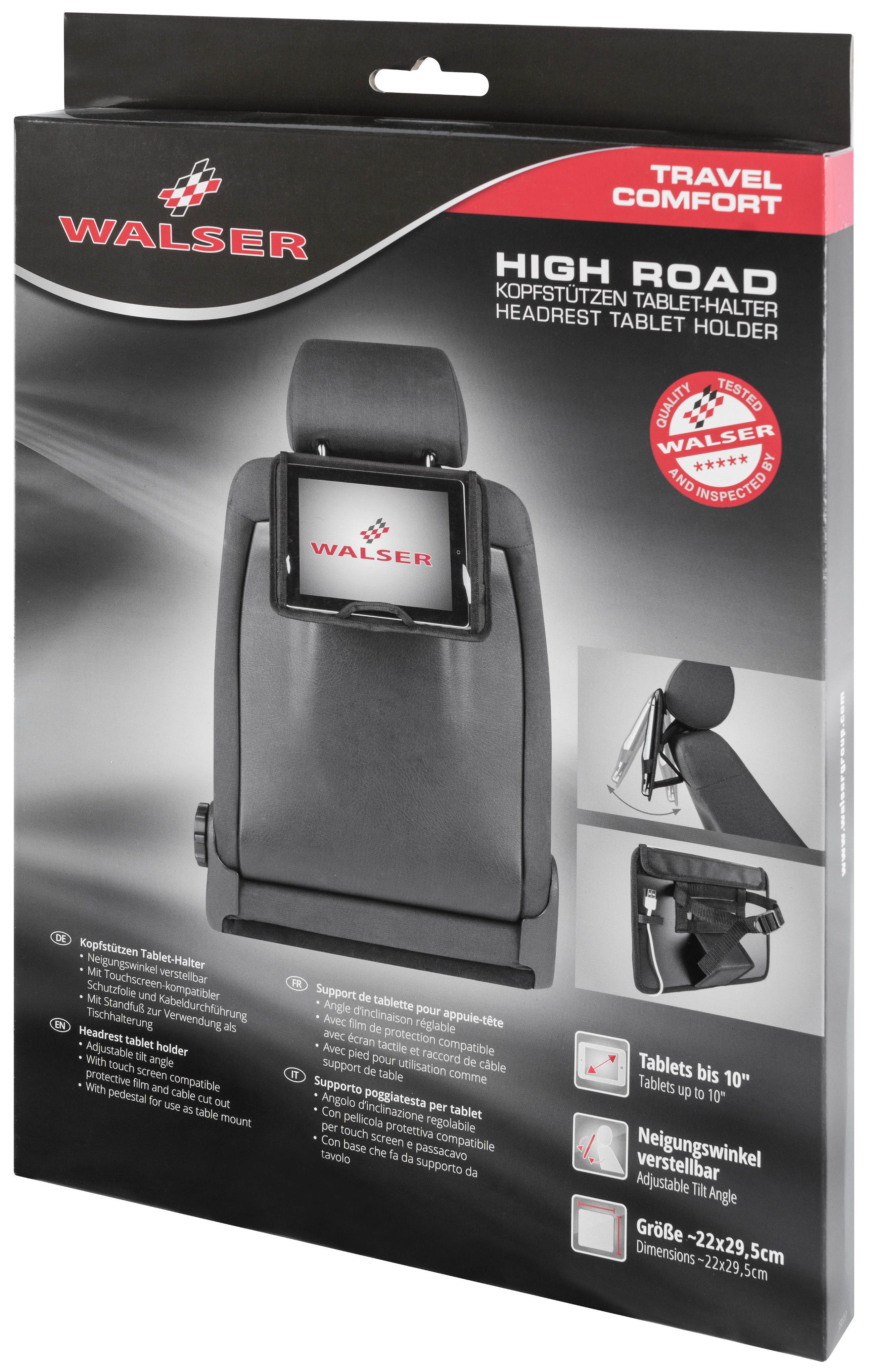 Poggiatesta Porta tablet High Road nero