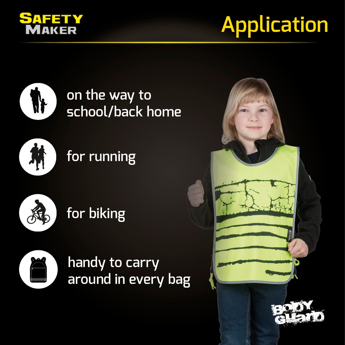 Reflective children's vest yellow