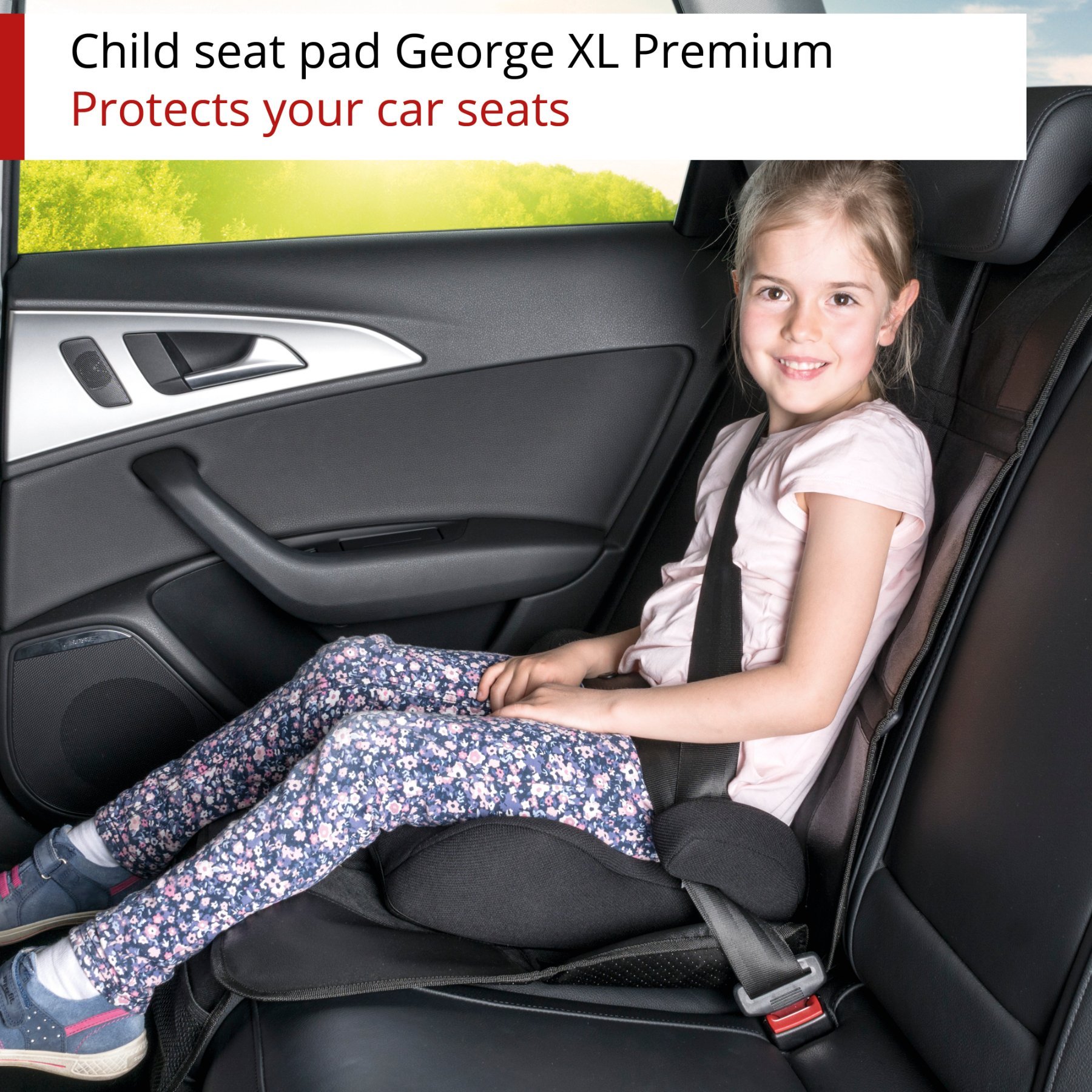 Child seat pad George Premium XL, protective pad child seat black