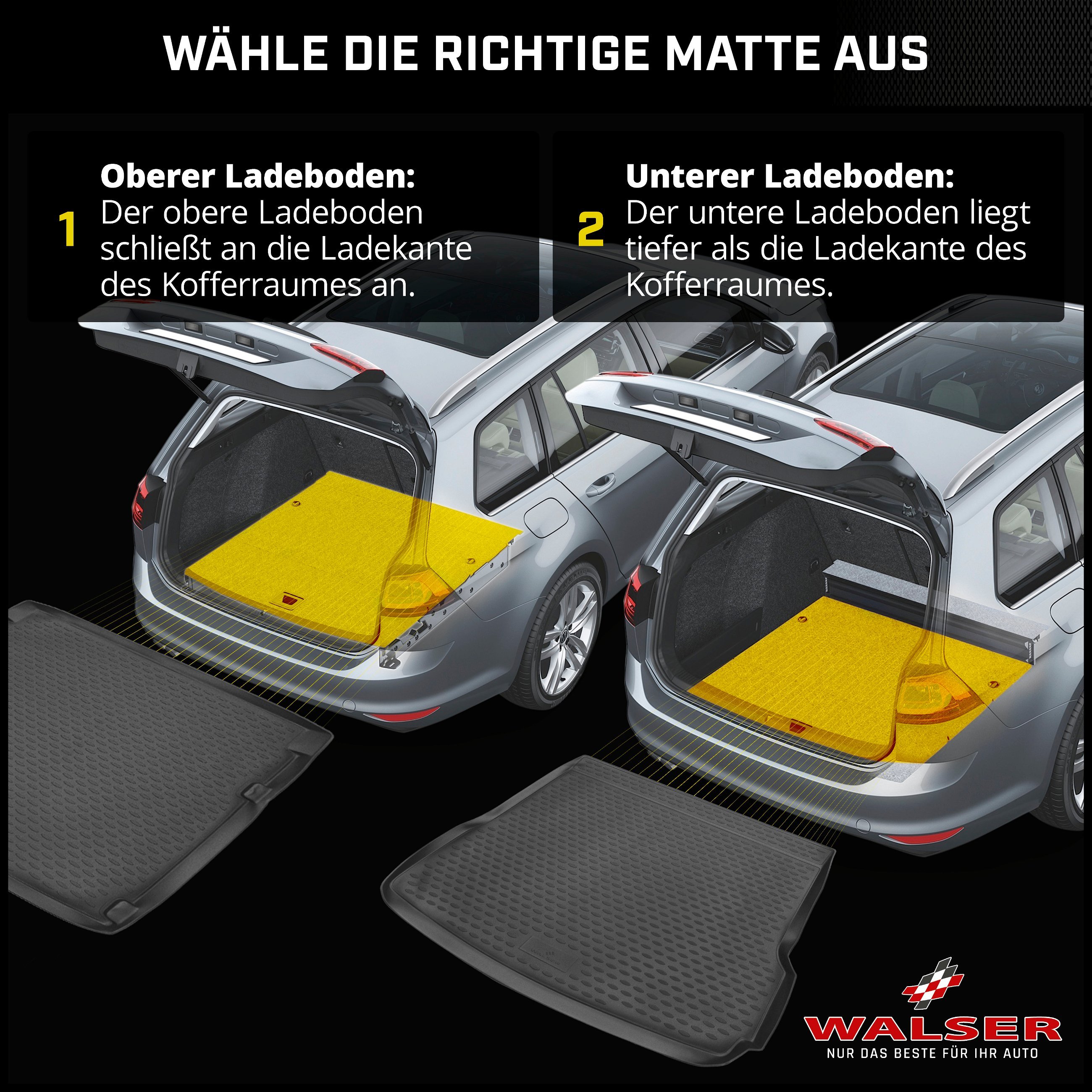 Kofferraumwanne XTR für VW Tiguan II (AD1, AX1) 2016-Heute, oberer Ladeboden