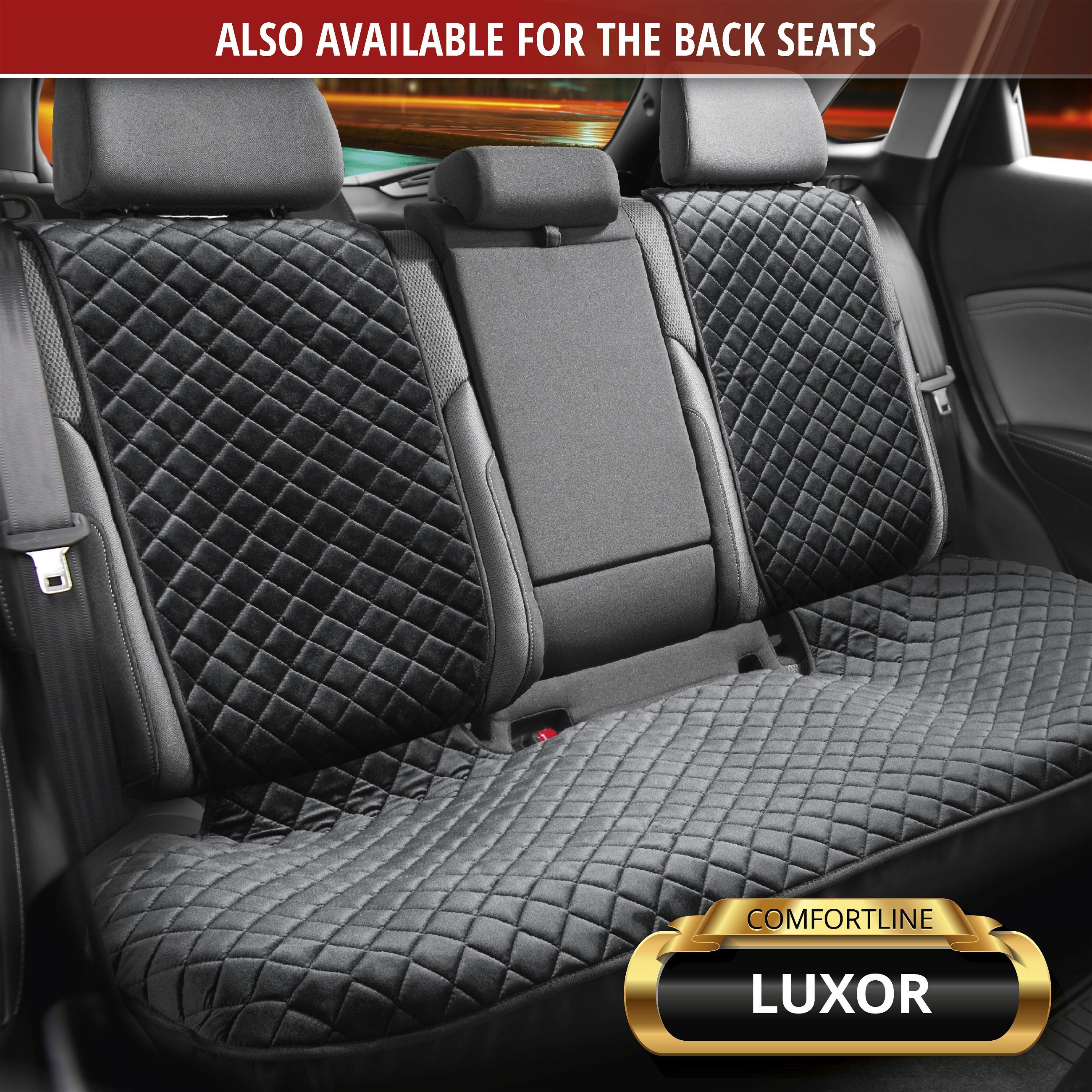 Seat cover Comfortline Luxor with anti-slip coating, 1 front seat with side bolster protection