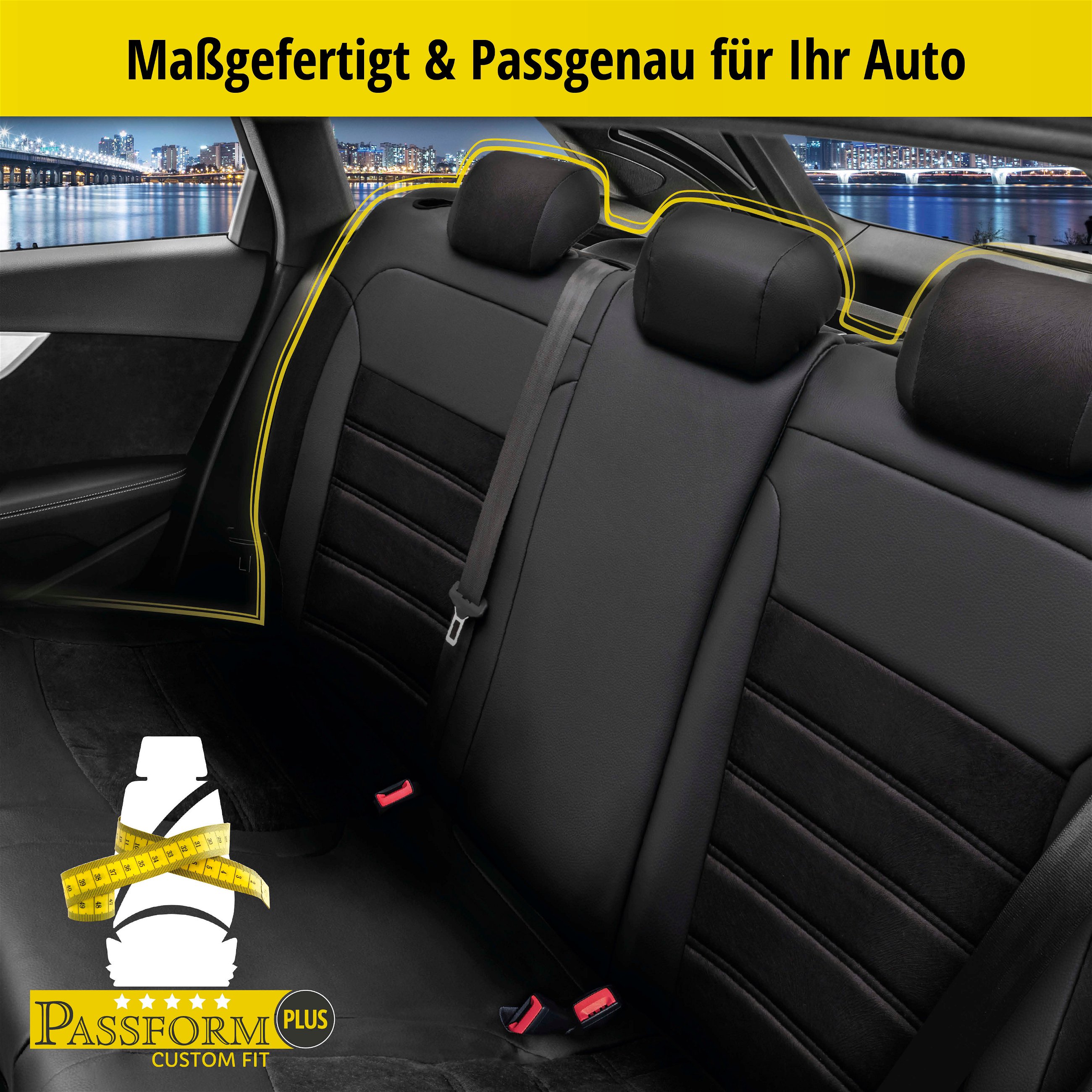 Passform Sitzbezug Bari für Ford Kuga 05/2012-Heute, 1 Rücksitzbankbezug für Normalsitze