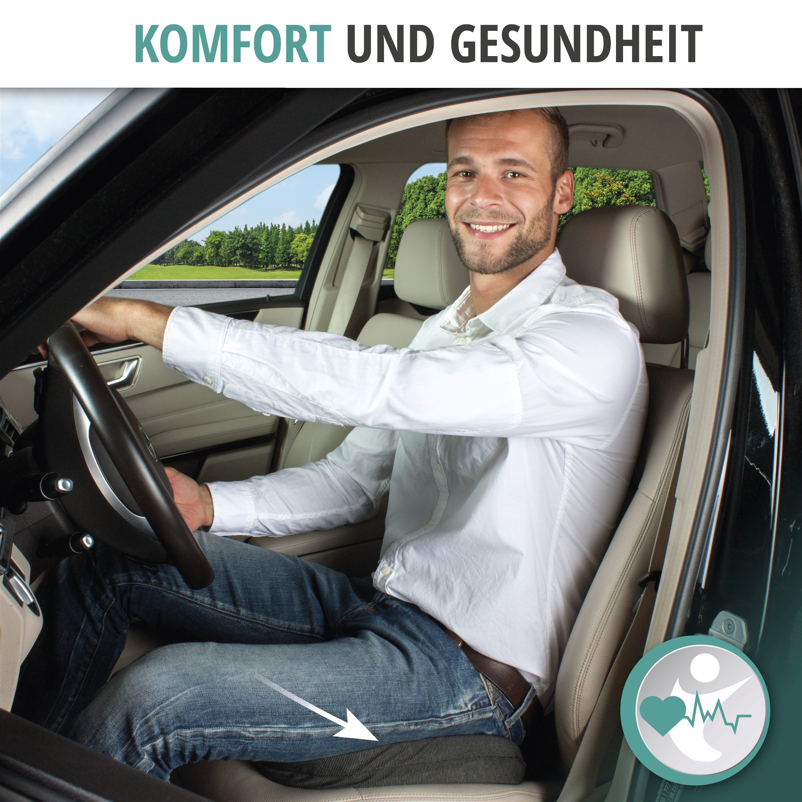  OLYDON Keilkissen Auto, Memory Foam Sitzkissen Auto