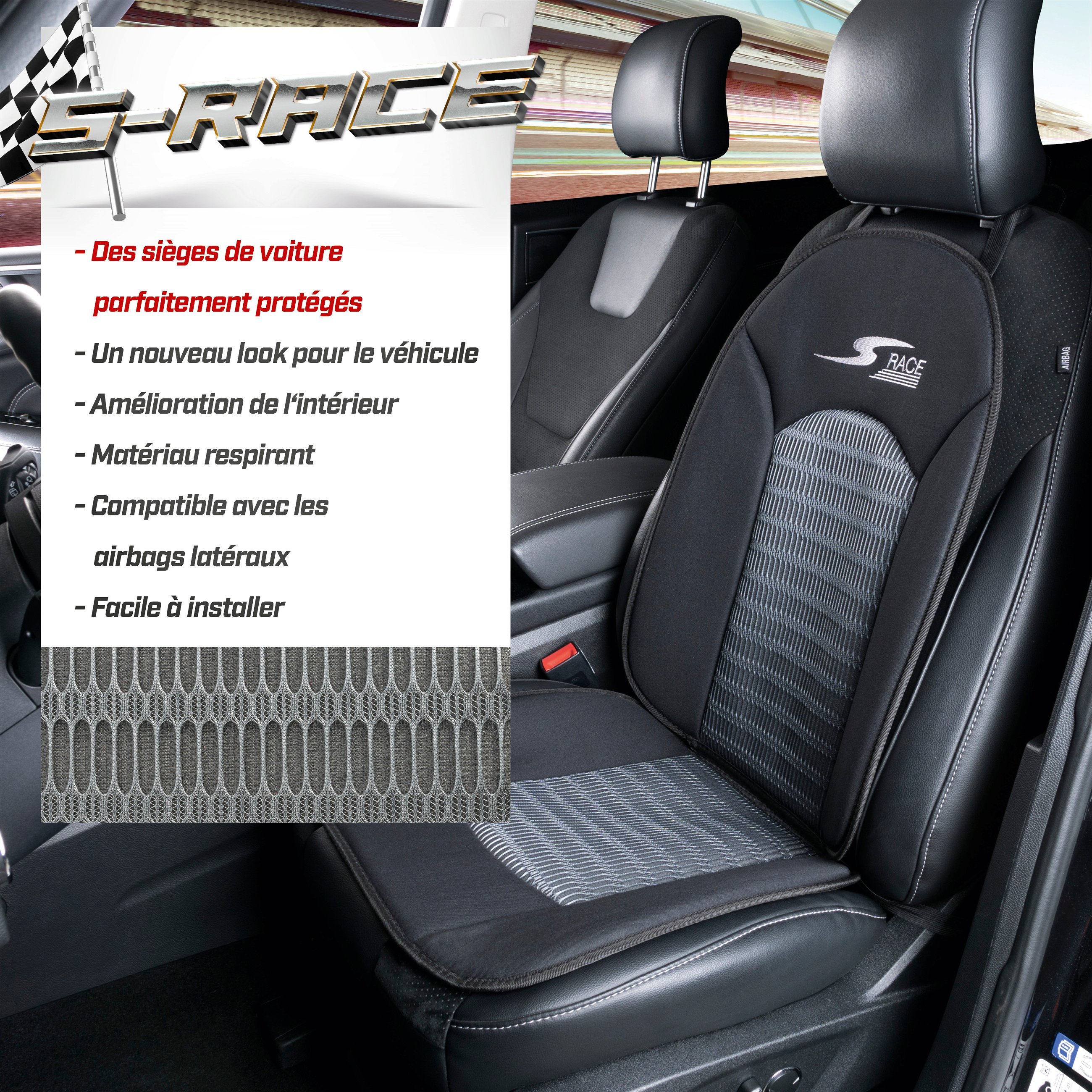 Housses de sièges S-Race anthracite