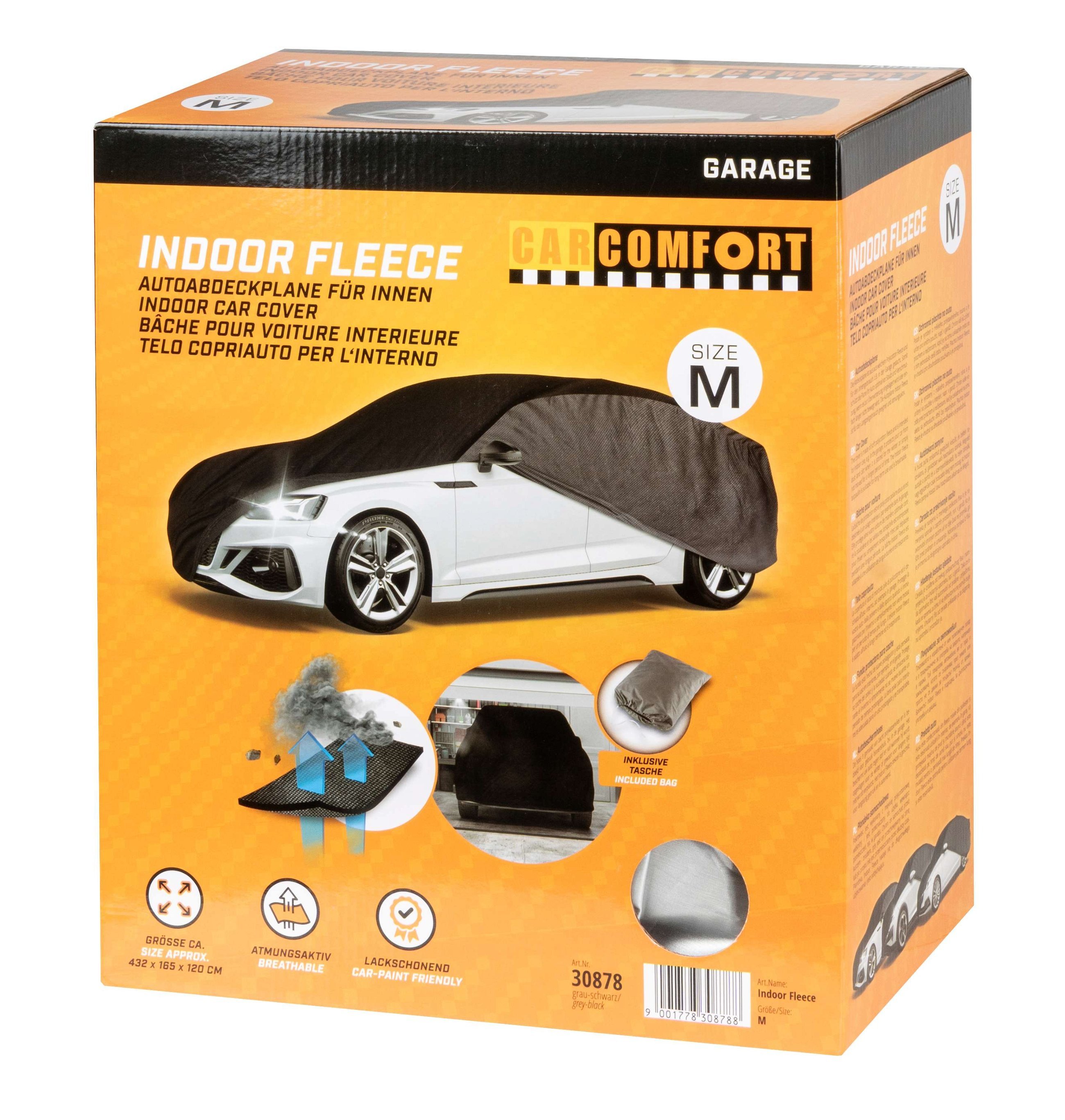 Car tarpaulin Indoor Fleece size M grey/black