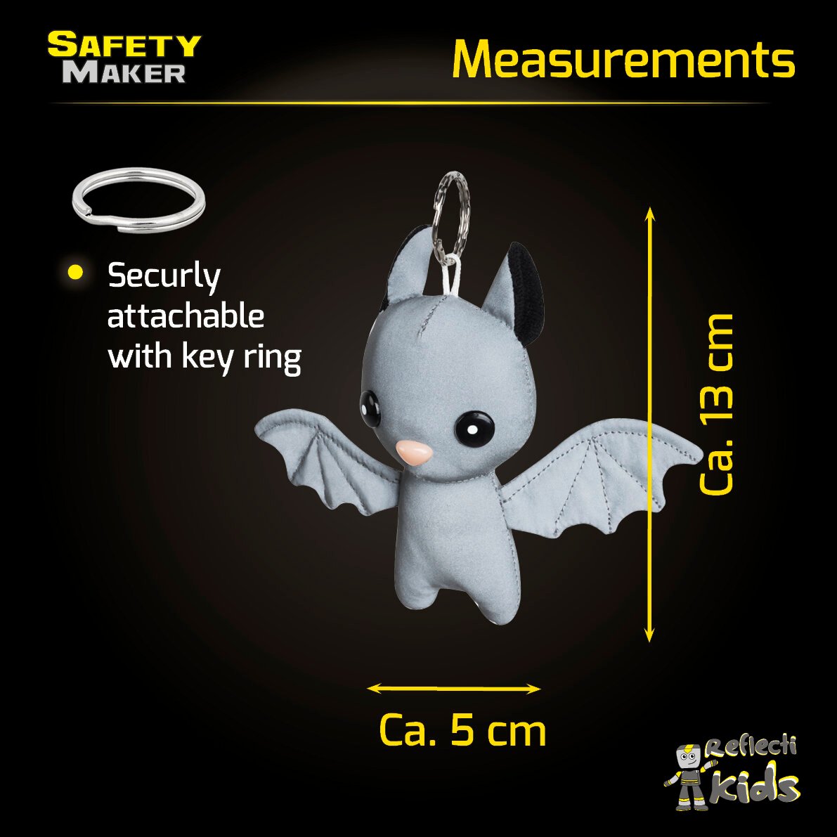 Safety Maker Soft Pendant Batty silver reflective