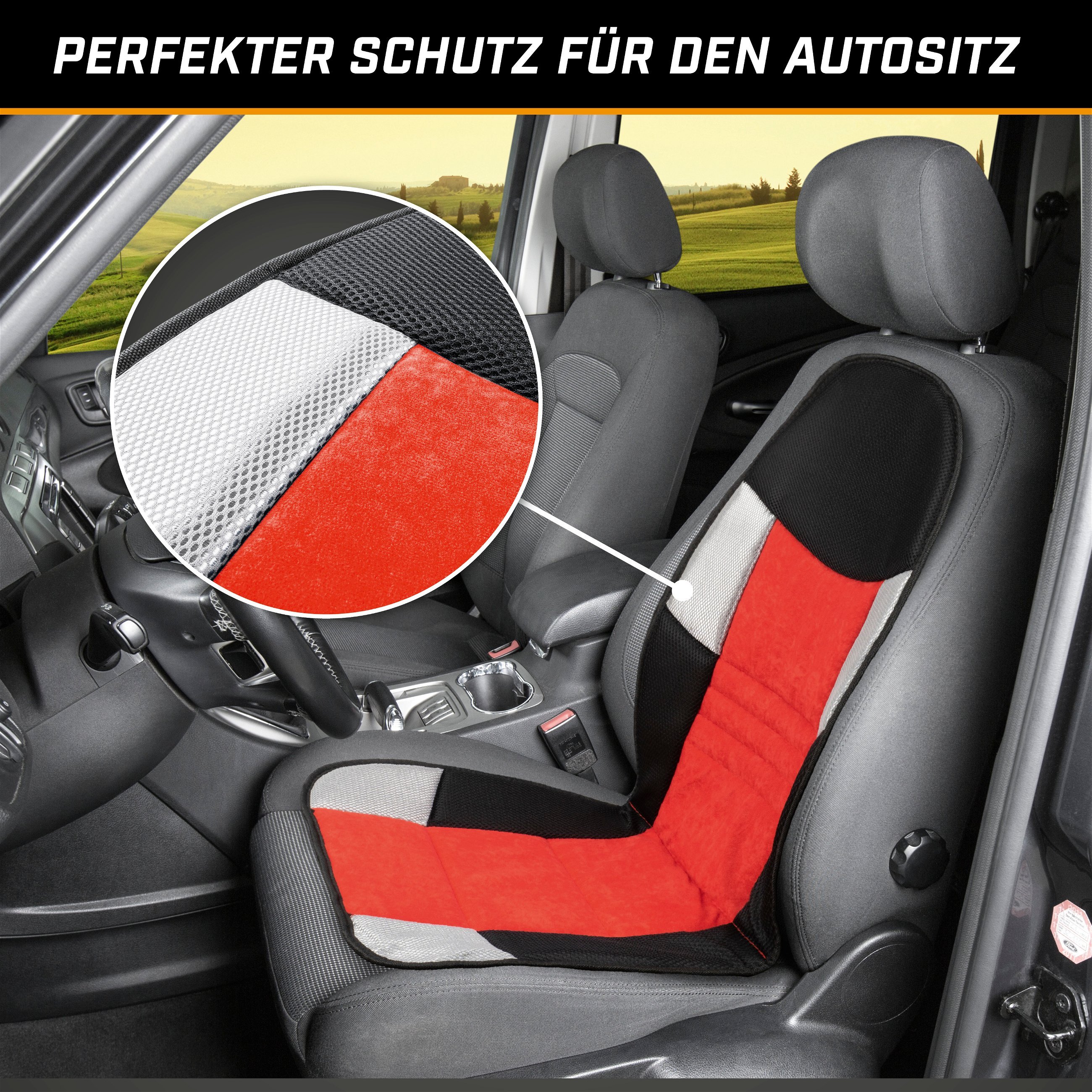 PKW Sitzauflage Hunt, Auto-Sitzaufleger rot