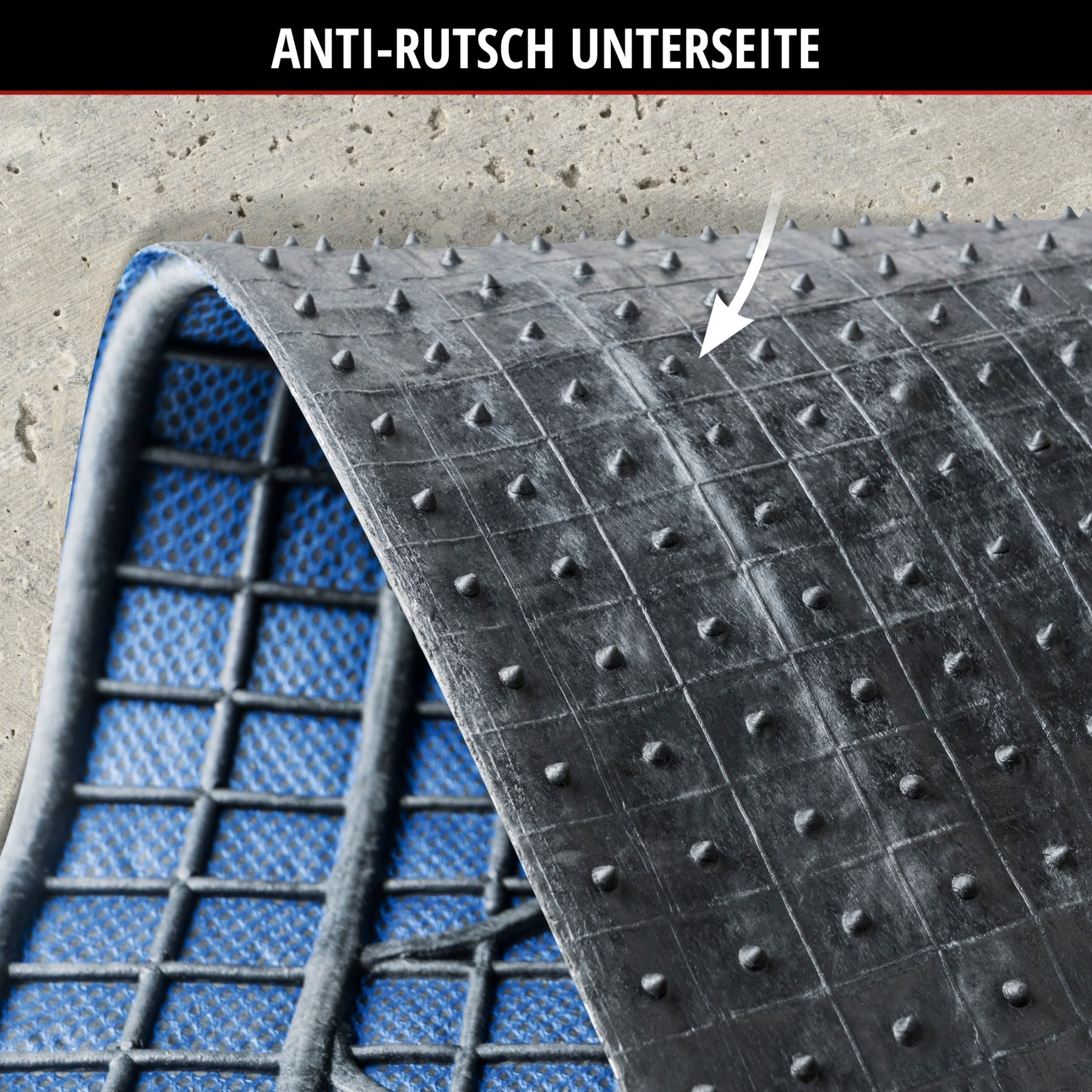 Gummimatten New Style, zuschneidbares Automattenset blau/schwarz