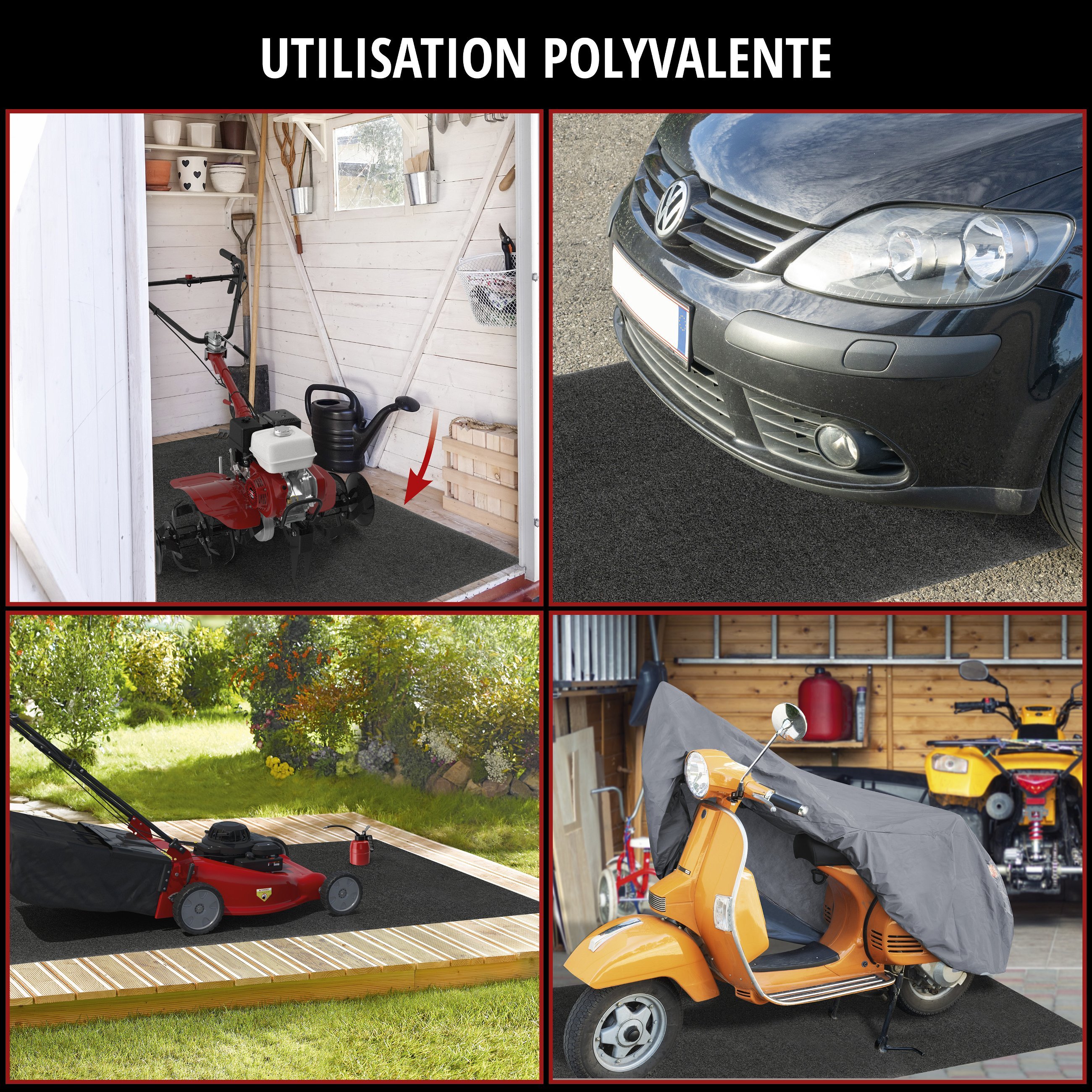 Tapis collecteur d'huile Clean Max 100x200 cm noir