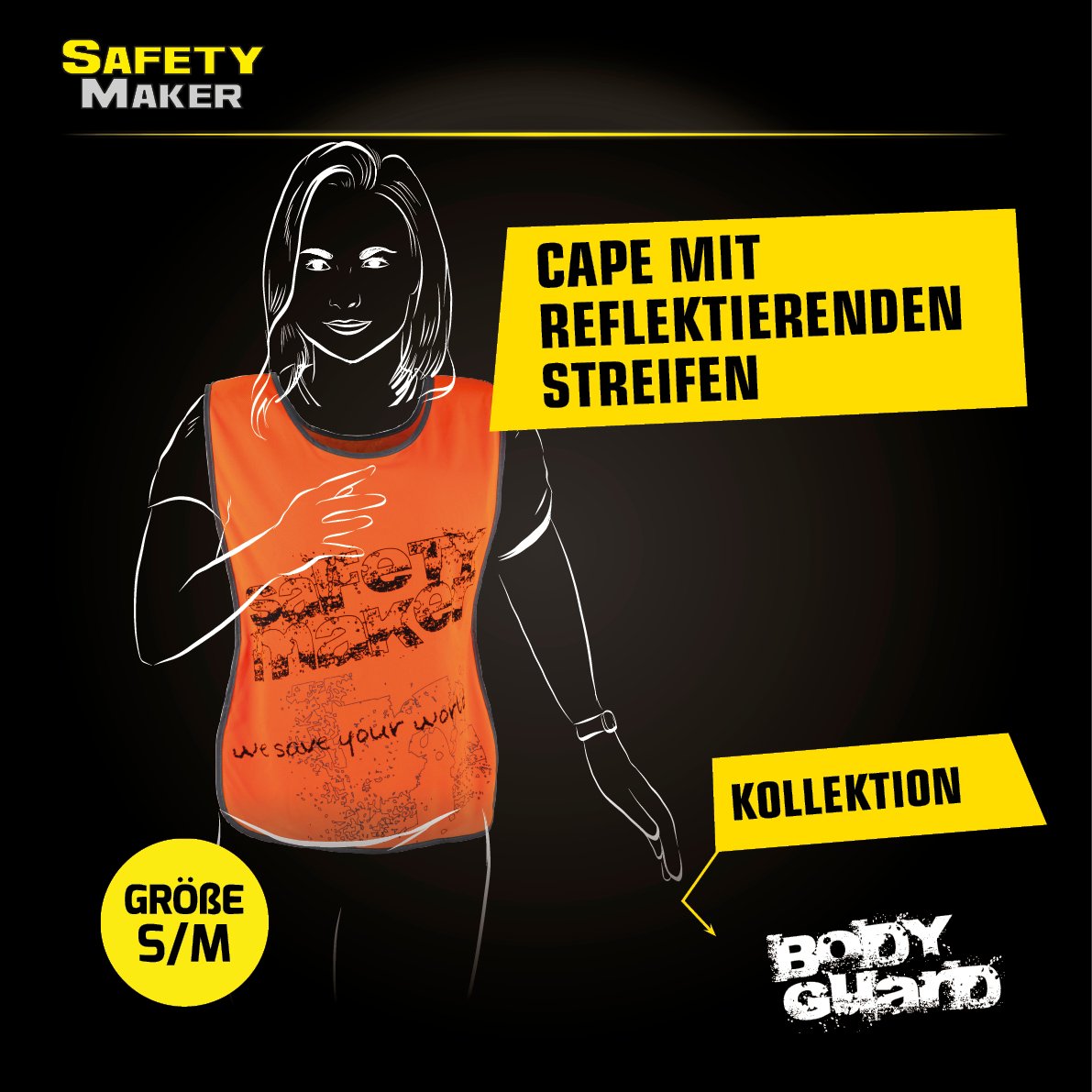 Freizeitweste mit reflektierenden Designelementen S-M orange