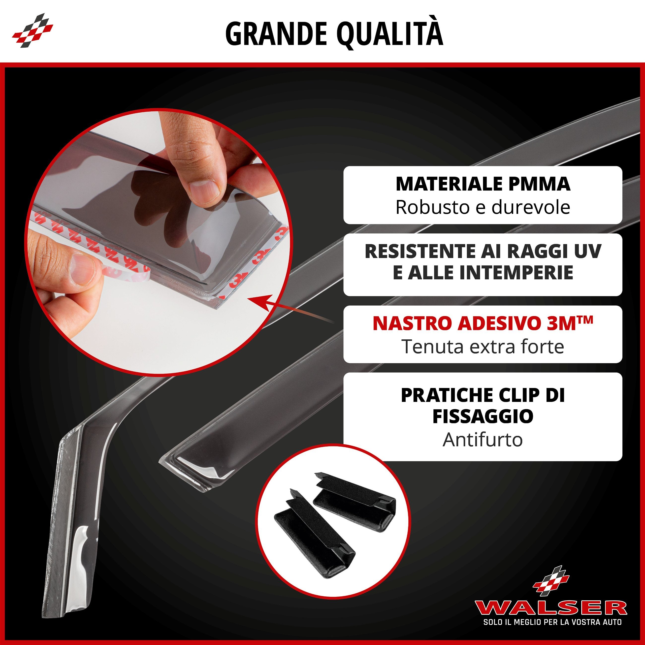 Deflettore del vento per Renault Kangoo/Grand Kangoo II 02/2008-Oggi, Mercedes-Benz Citan/Citan Mixto/Citan Tourer (W415) 11/2012-08/2021