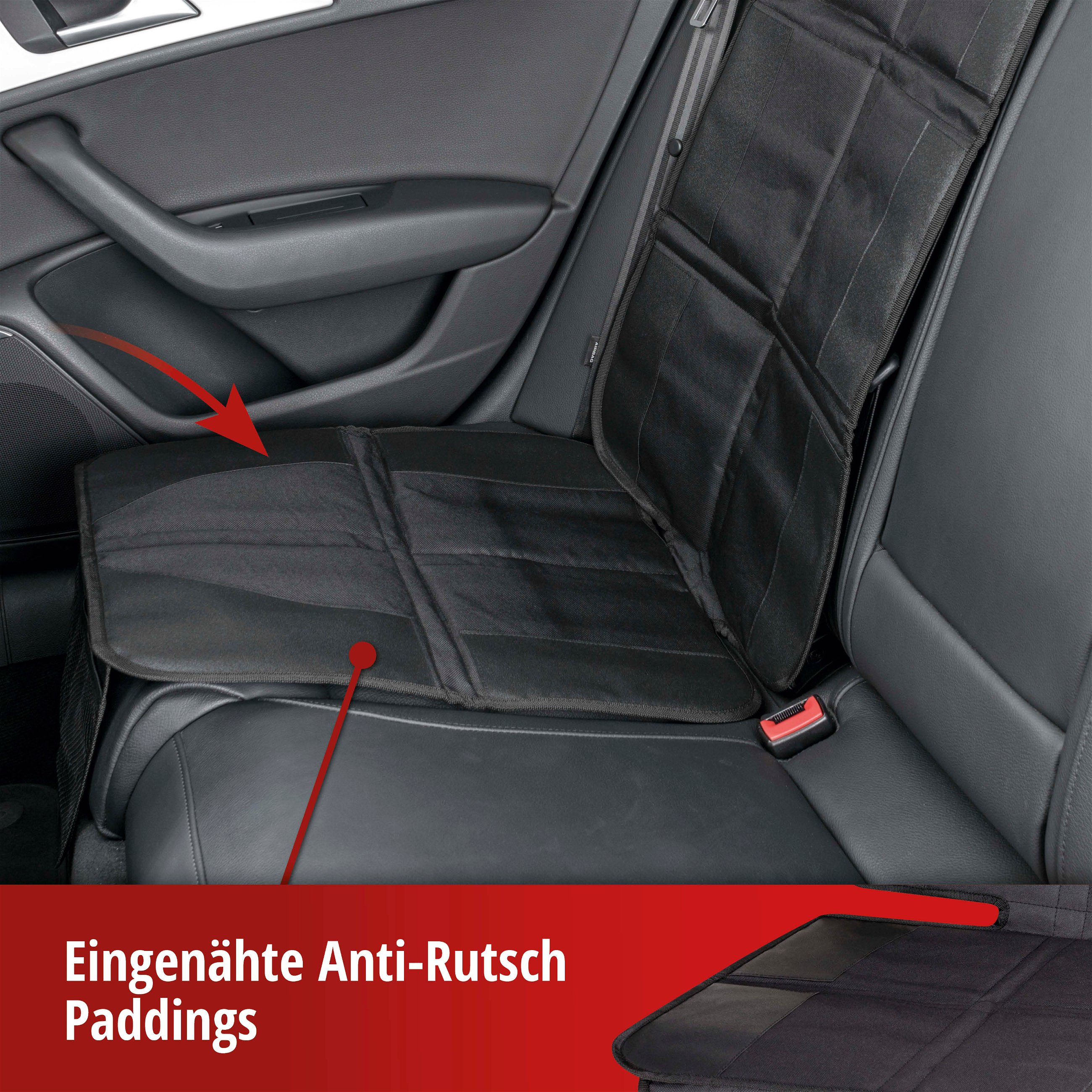 Kindersitzunterlage George Premium XL, Auto-Schutzunterlage, Sitzschoner Kindersitz schwarz