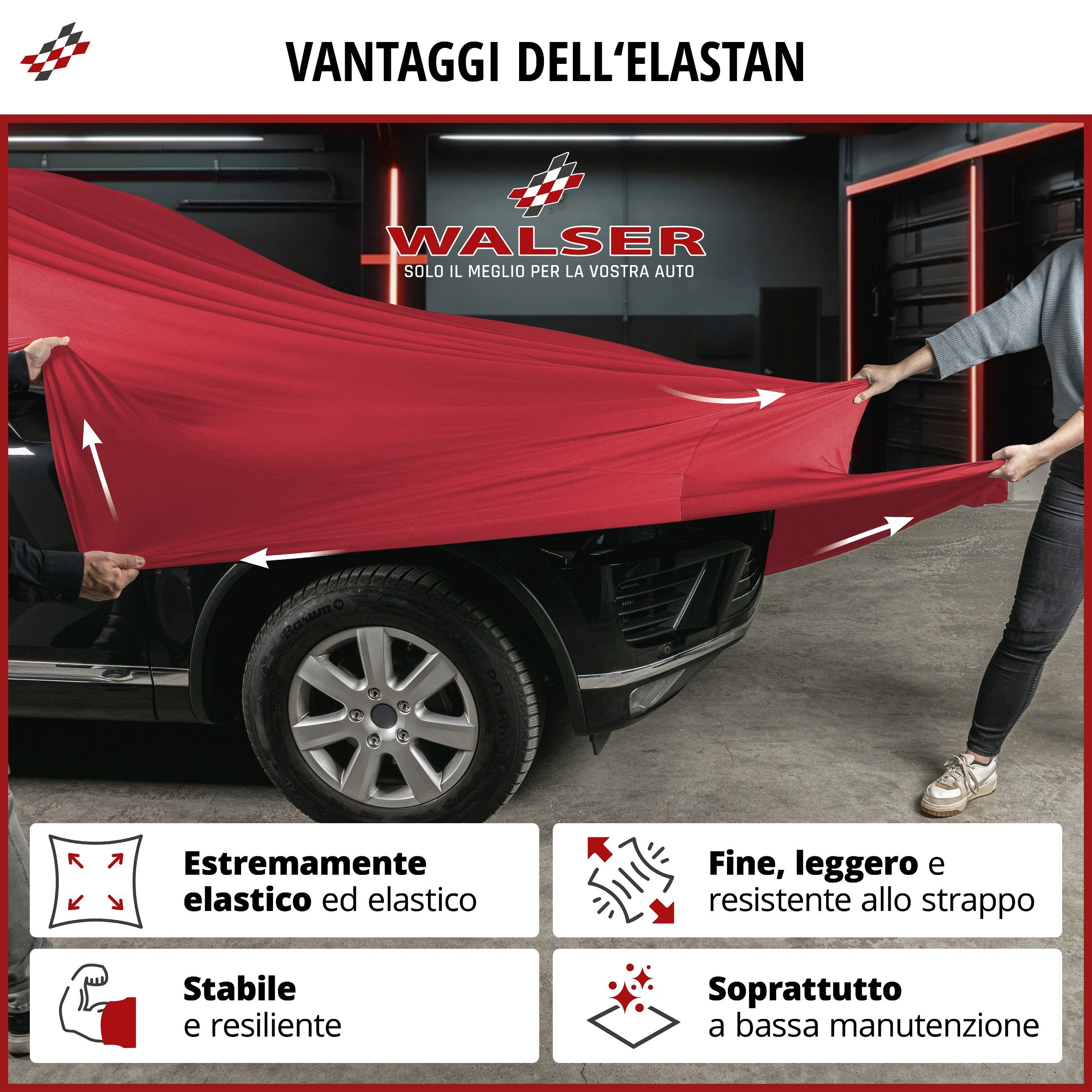 Telone protettivo Indoor Stretch Plus Kombi dimensione XL rosso