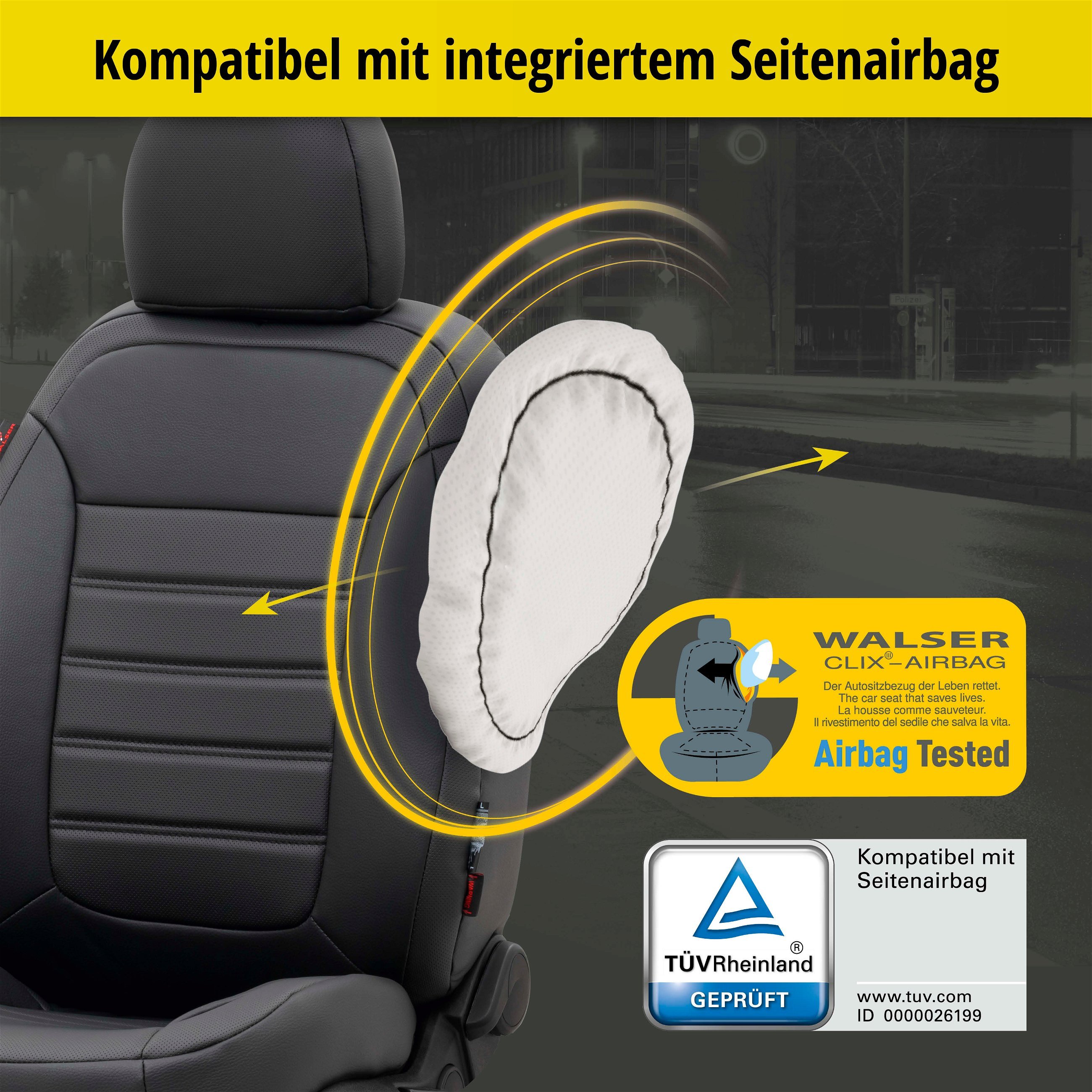 Passform Sitzbezug Robusto für VW Golf 7 Trendline 08/2012-03/2021, 2 Einzelsitzbezüge für Normalsitze