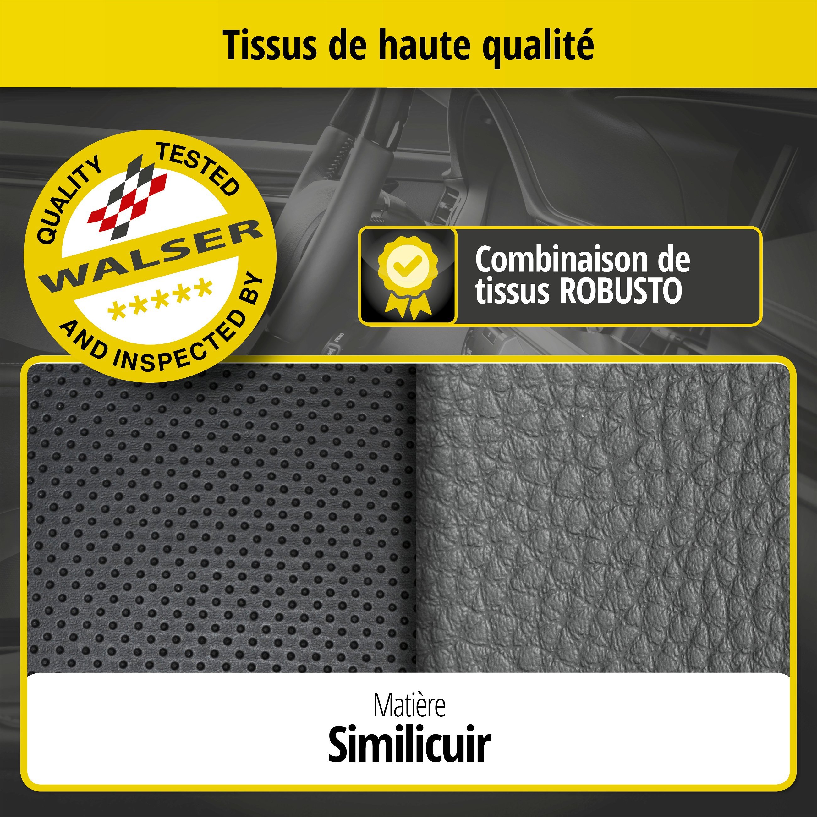 Housse de siège Robusto pour Peugeot 208 I 03/2012-03/2020, 1 housse de siège arrière pour sièges normaux