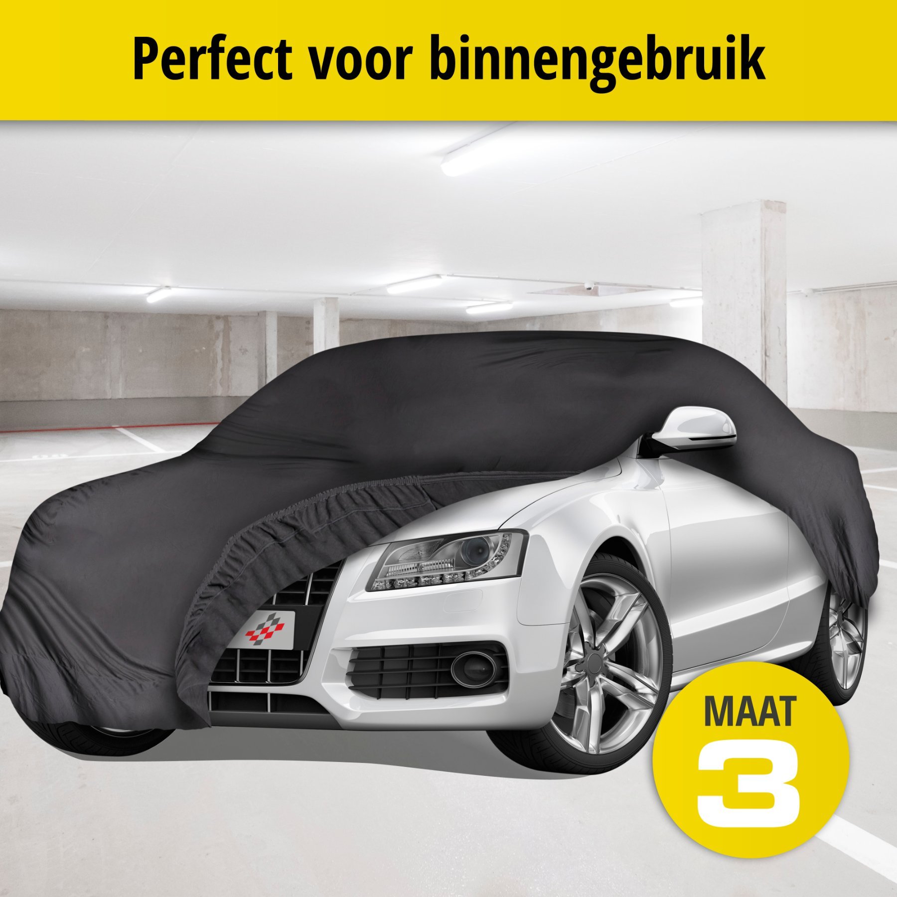 Autobeschermhoes afdekhoes Indoor Soft maat 3 zwart