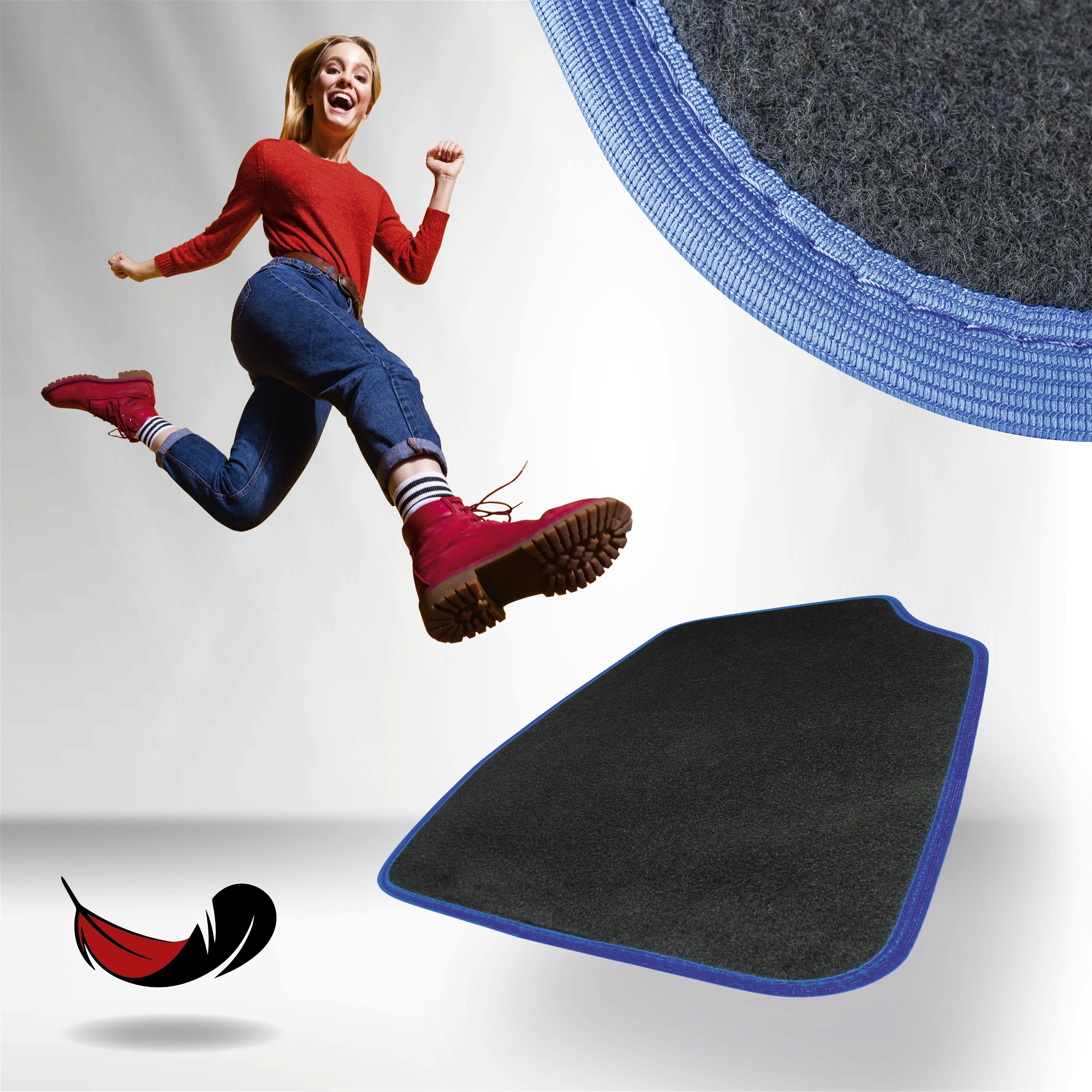 Auto-Teppich Matrix, Universal Fußmatten-Set 4-teilig blau, Universal  Textil Fußmatten, Textil Fußmatten, Automatten & Teppiche