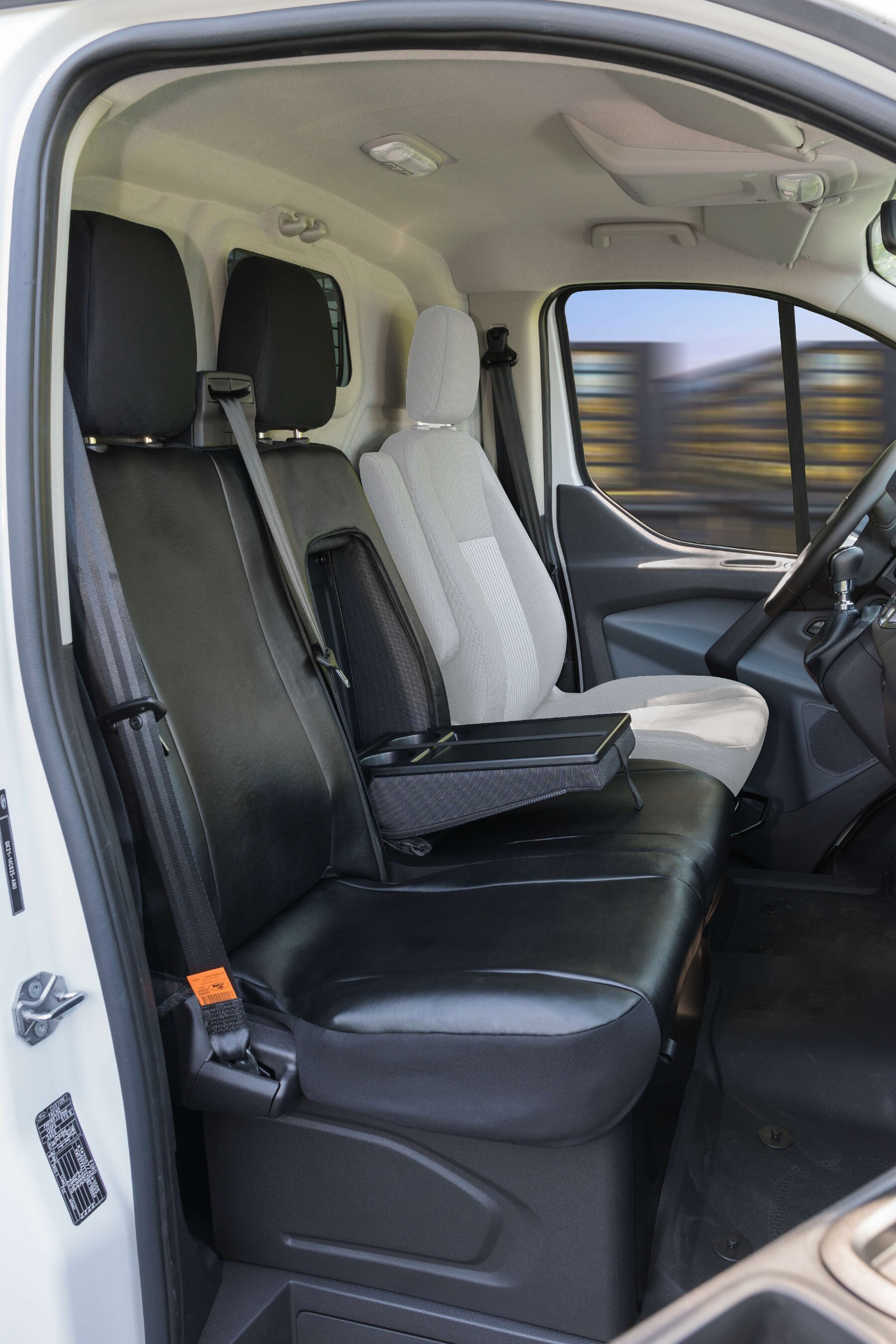 Autostoelhoes Transporter Fit Kunstleer antraciet geschikt voor Ford Transit, Dubbele Bank front