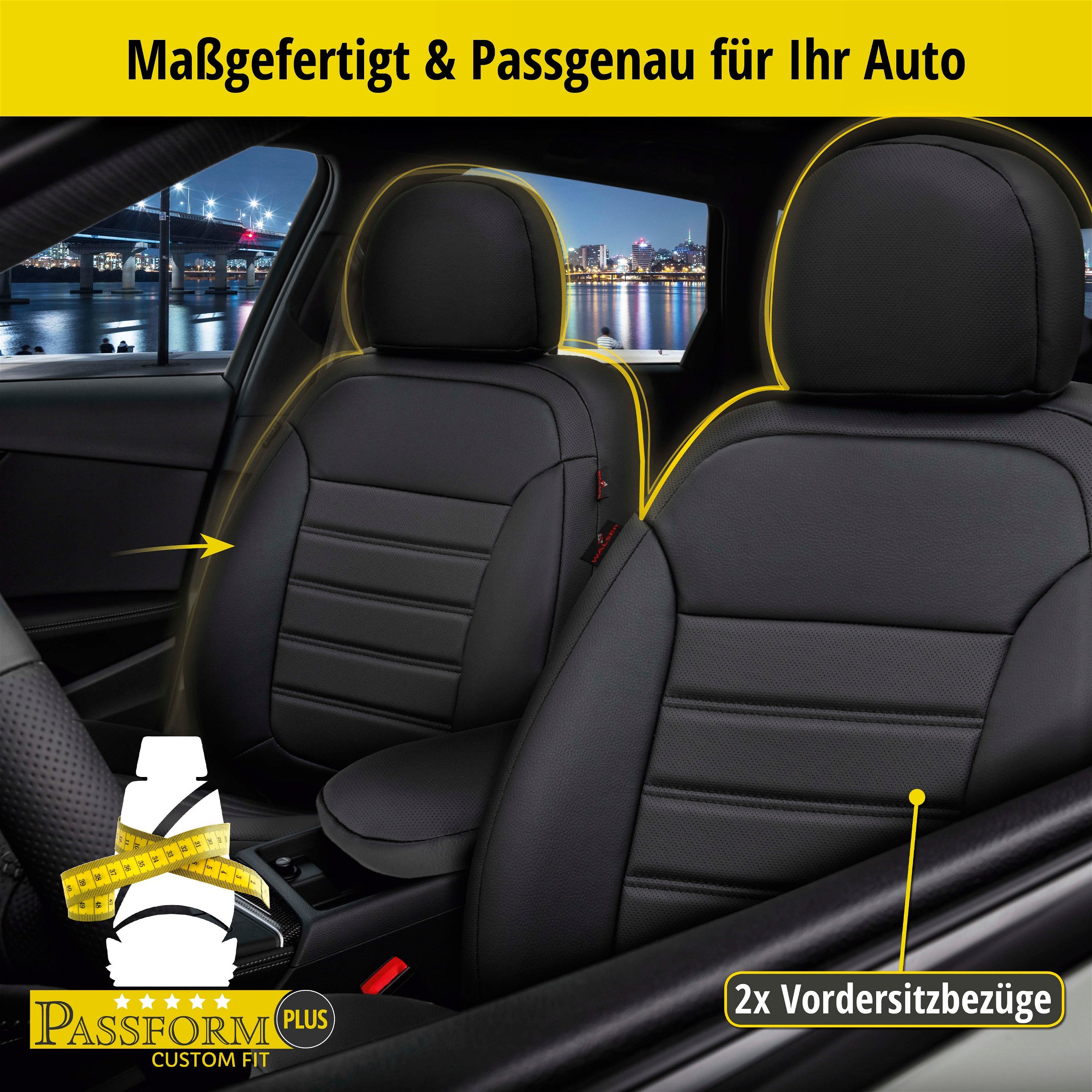 Passform Sitzbezug Robusto für VW Caddy IV Kombi (SAB, SAJ) 05/2015-Heute, 2 Einzelsitzbezüge für Normalsitze