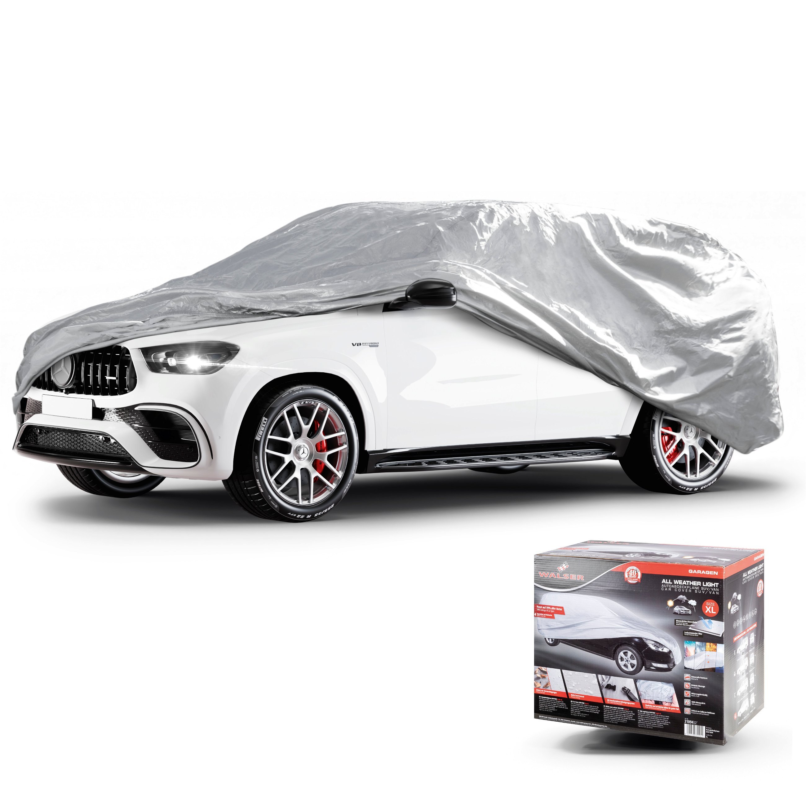 Car tarpaulin All Weather Light SUV full garage size XL light grey