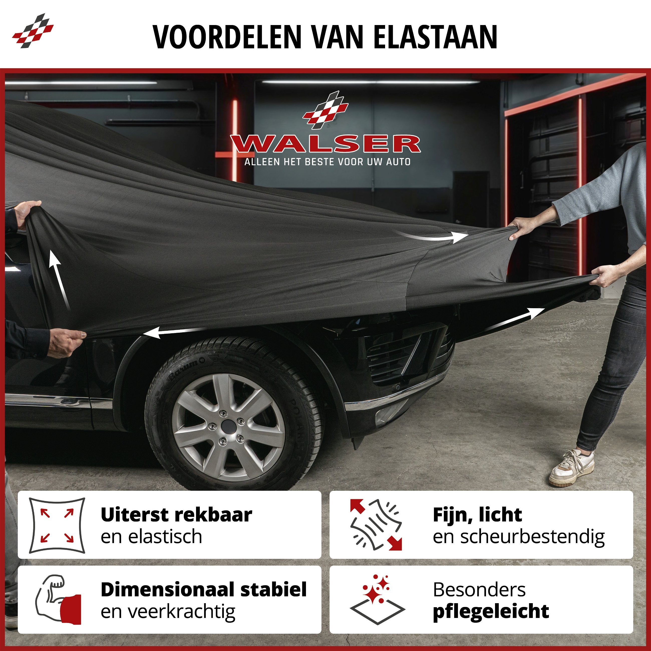 Overtrek Indoor Stretch Plus sitze L zwart