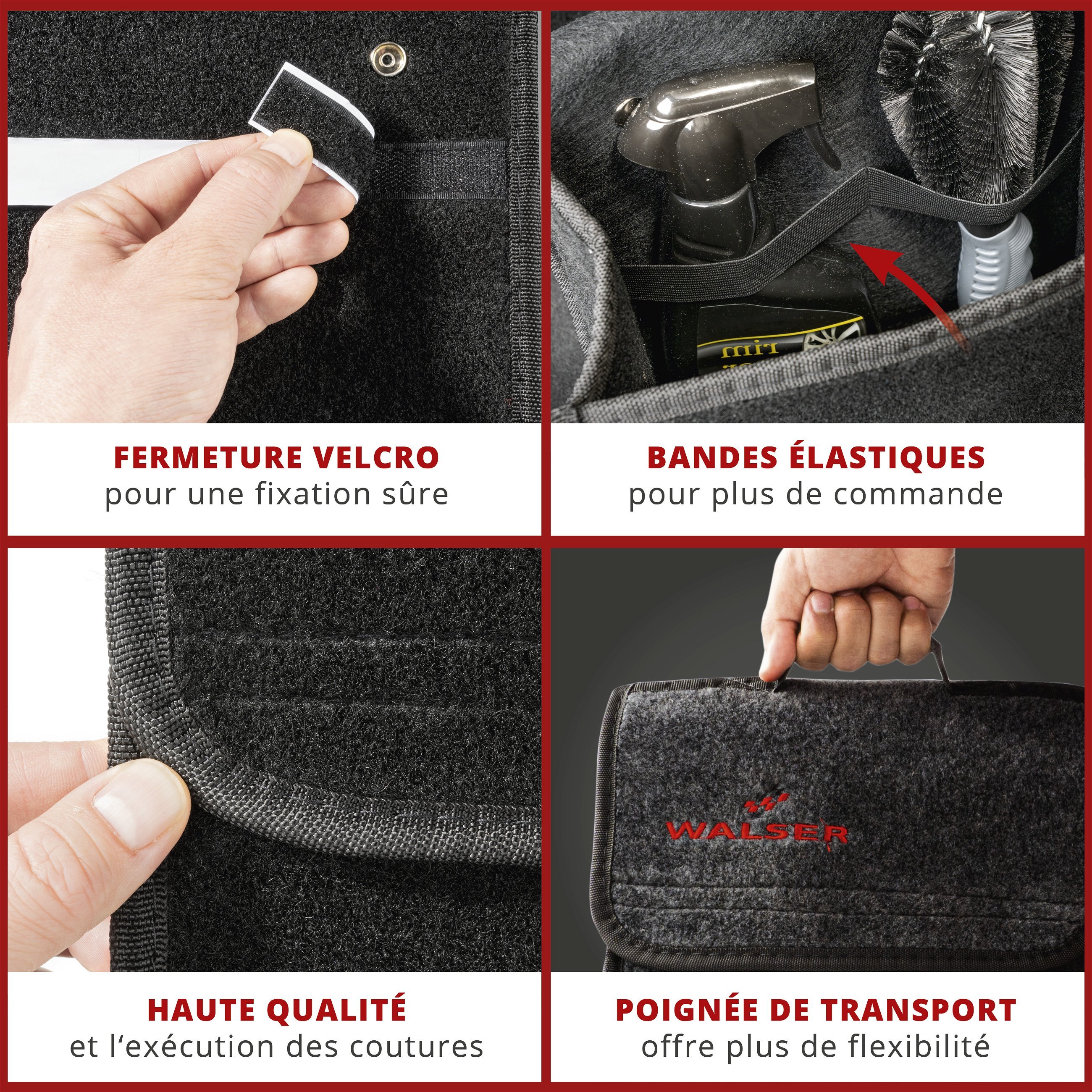 Sac de coffre Toolbag taille S, sac de rangement pour voiture noir 28x14x28cm