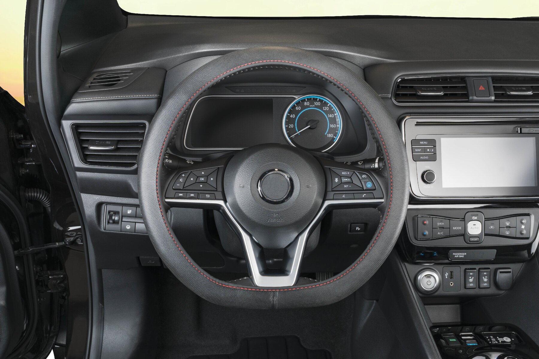 steering wheel cover Soft Grip Classy - 38 cm black-red