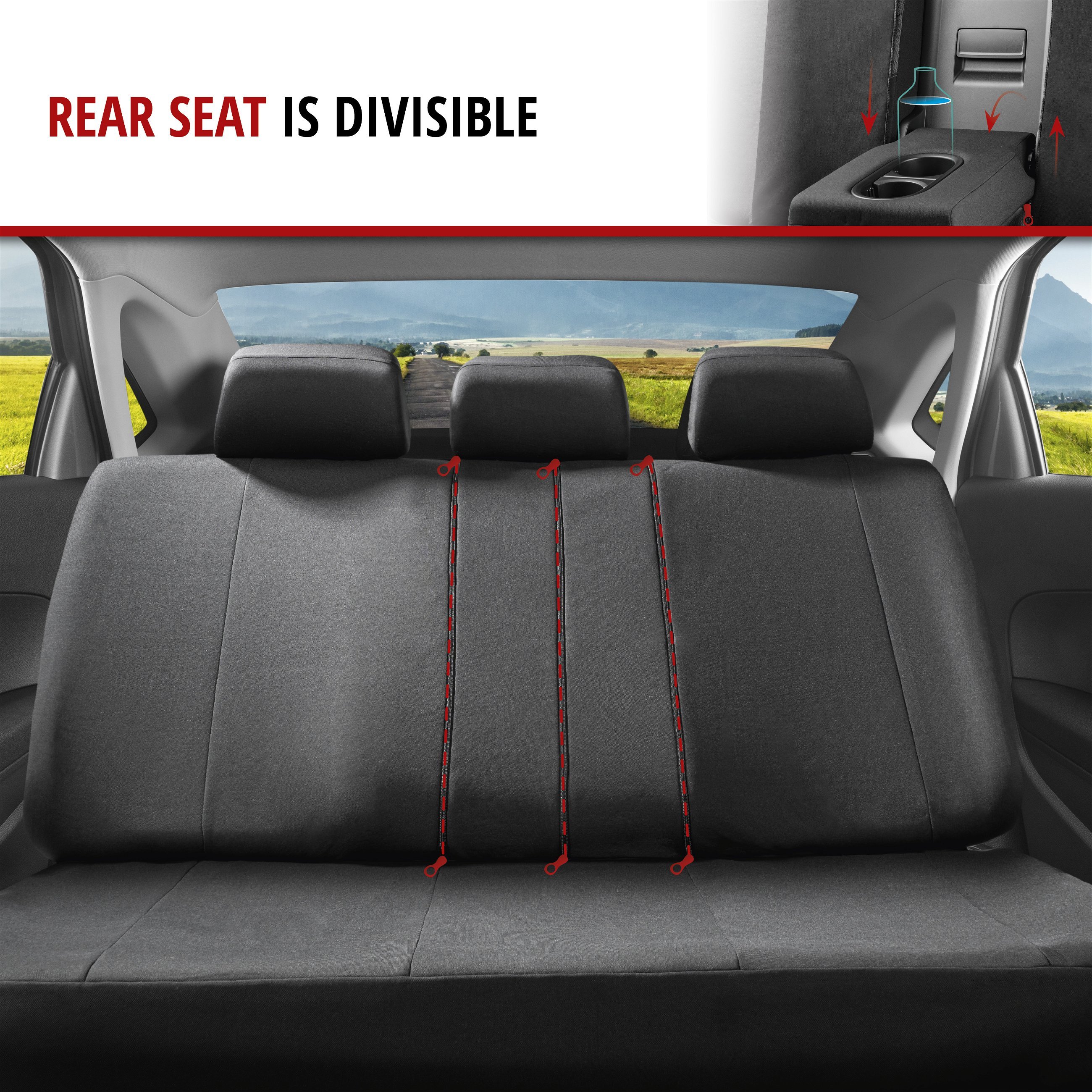 ZIPP IT Premium Car seat covers Avignon complete set with zip-system black/blue