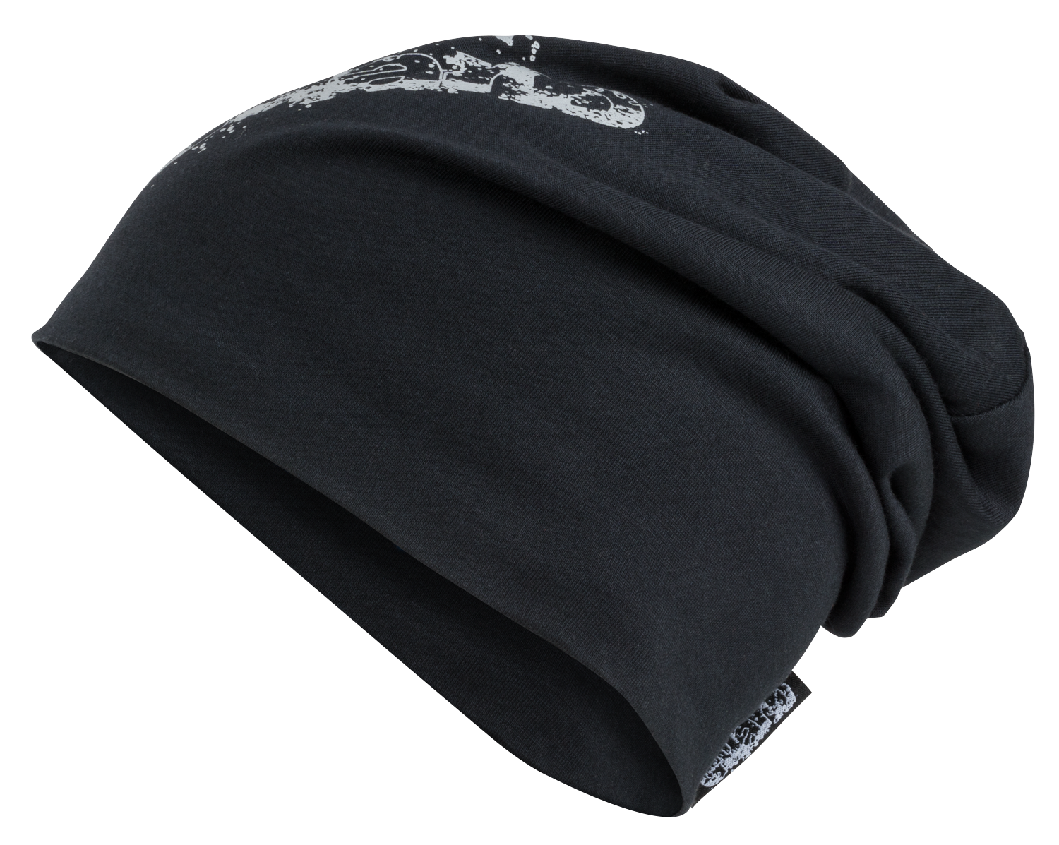 reversible beanie, cap, sports cap reflective black-silver